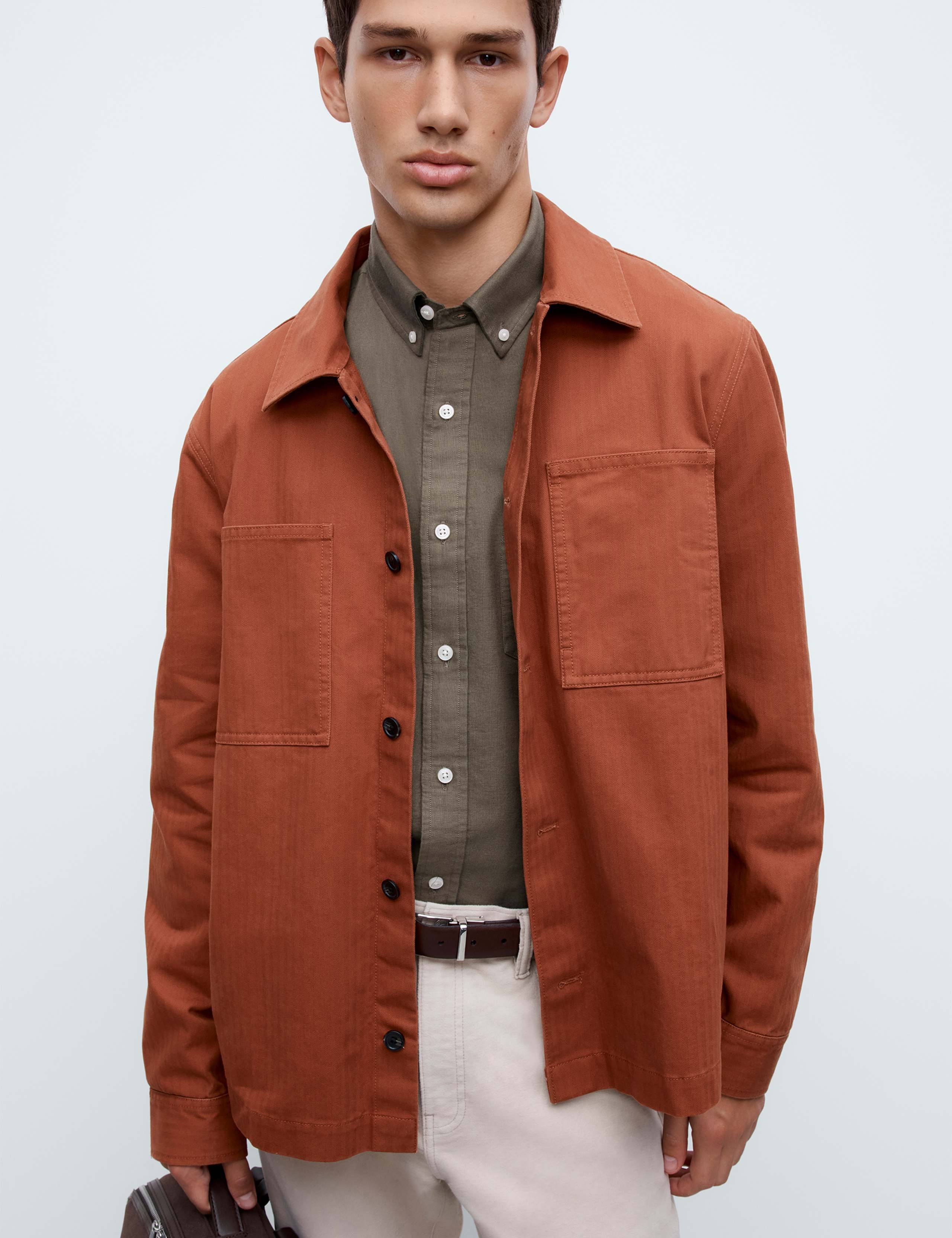 Pure Cotton Herringbone Overshirt​ 1 of 7