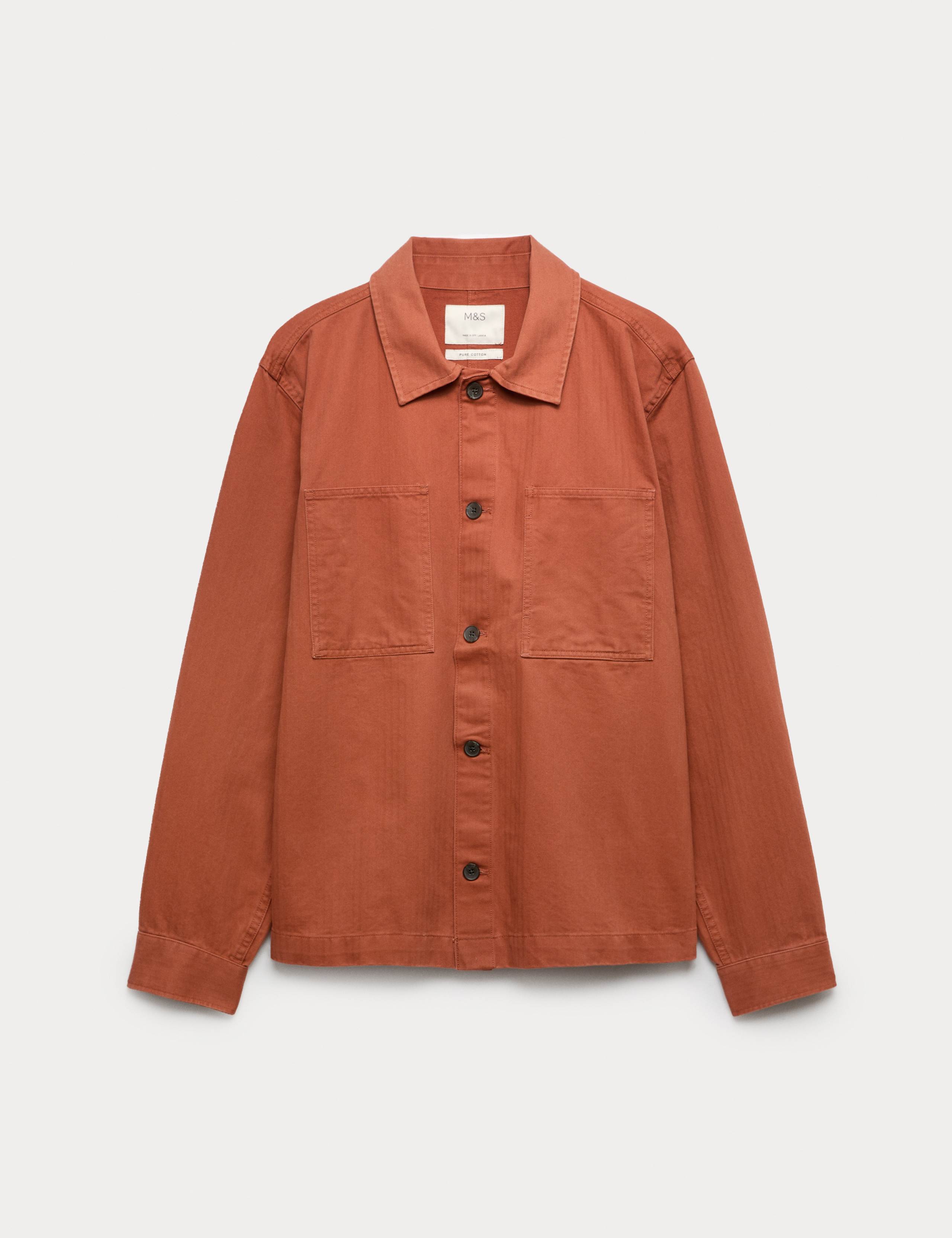 Pure Cotton Herringbone Overshirt​ 2 of 7