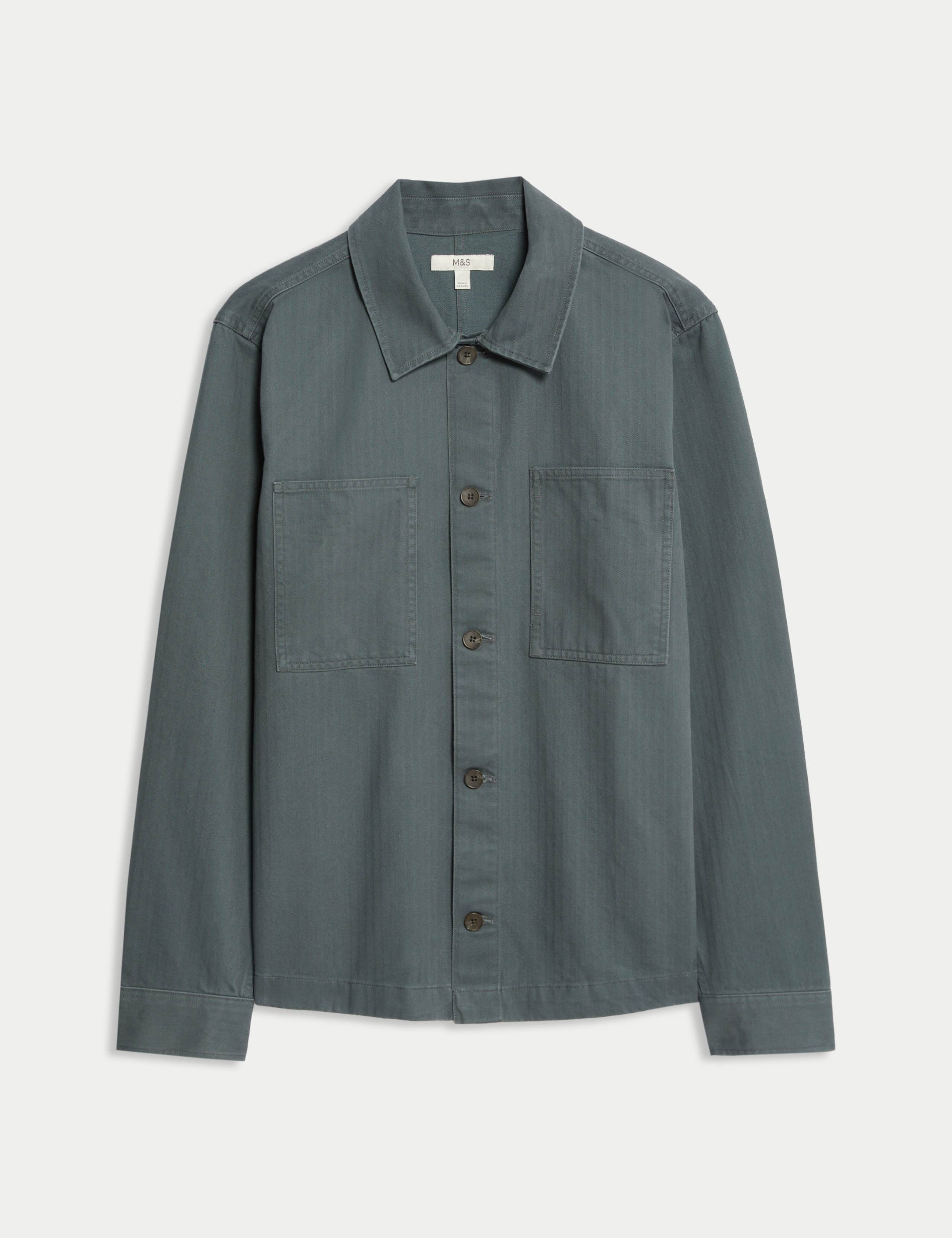 Pure Cotton Herringbone Overshirt​ 2 of 7