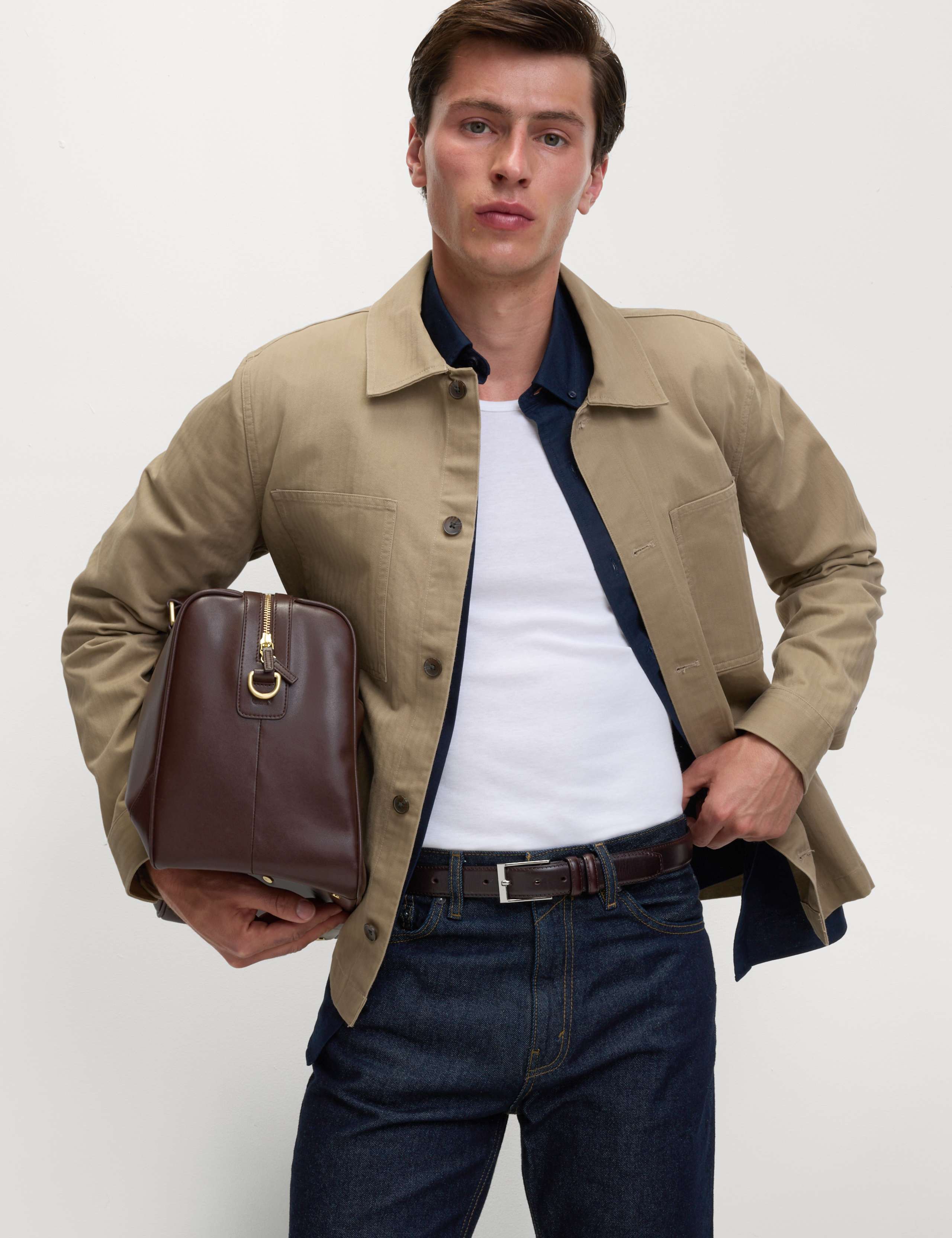 Pure Cotton Herringbone Overshirt​ 3 of 7