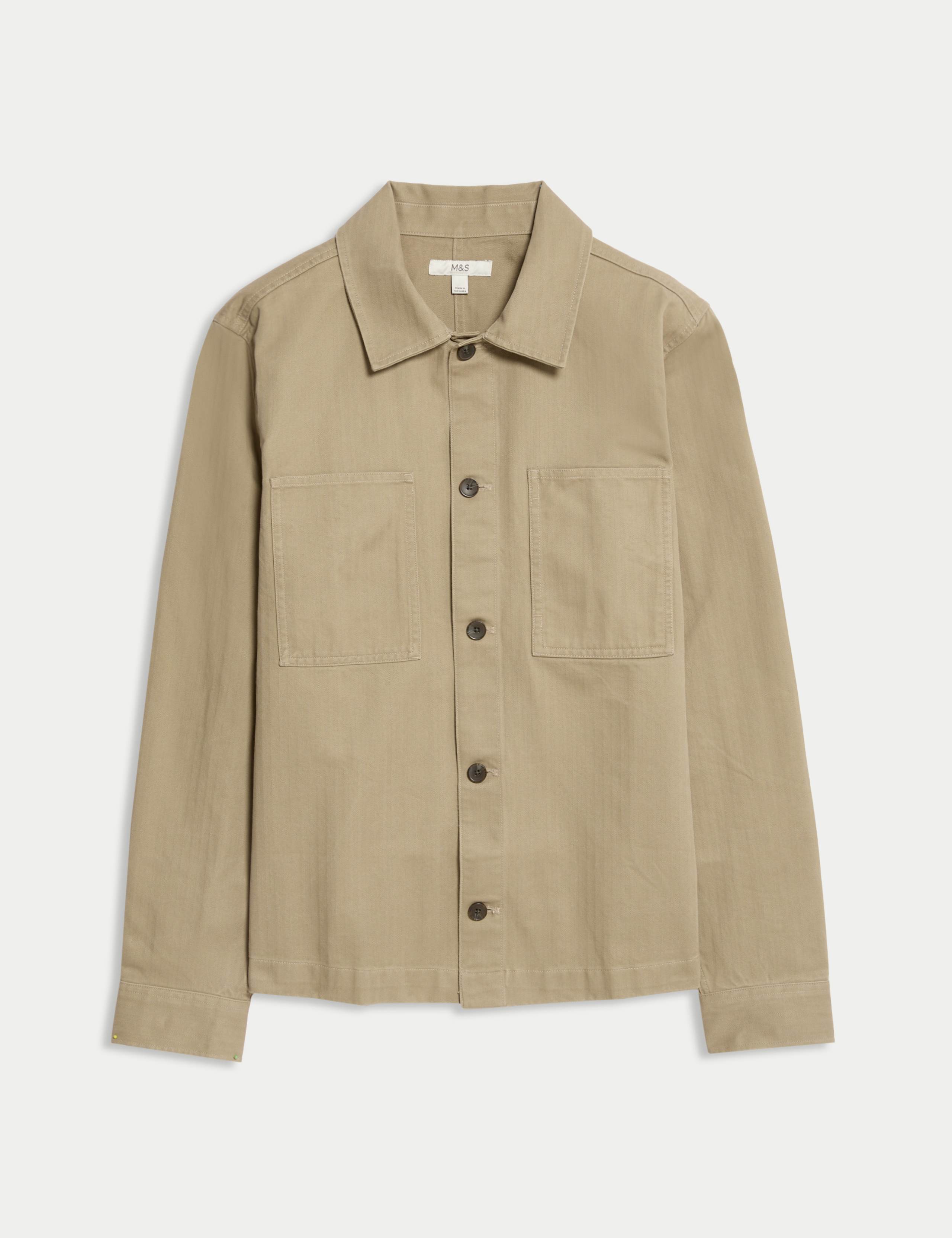 Pure Cotton Herringbone Overshirt​ 2 of 7