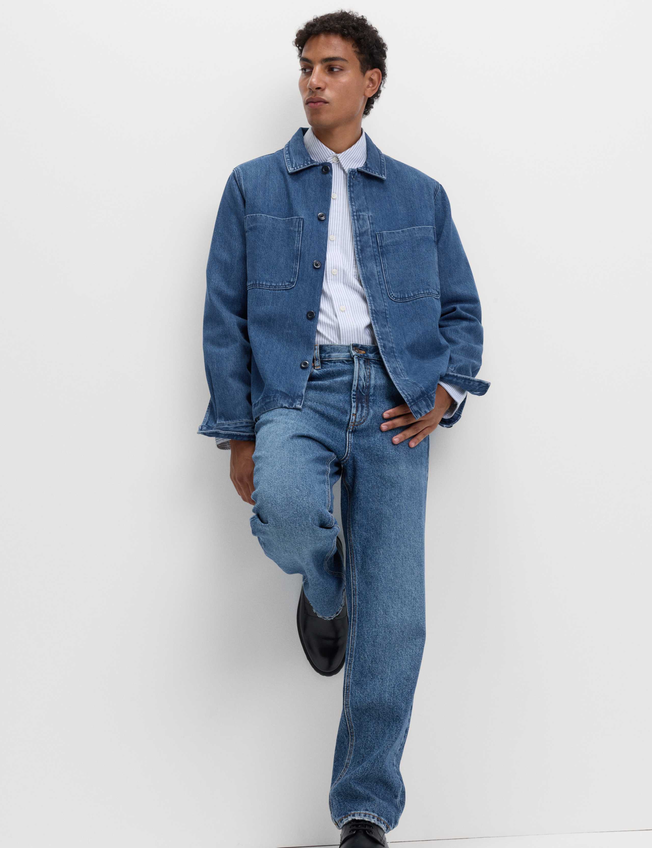 Pure Cotton Denim Overhead Shirt 3 of 5