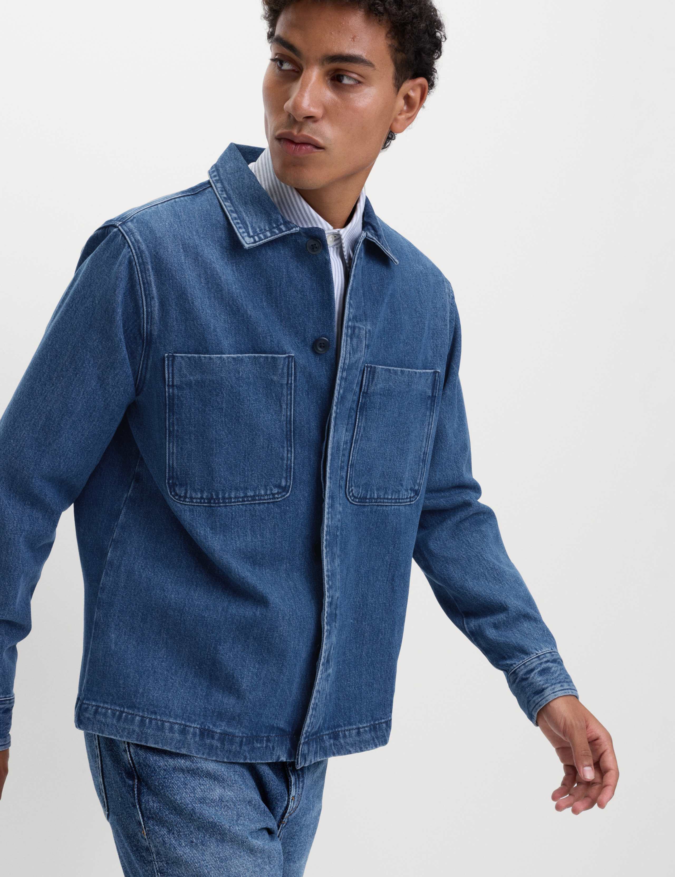 Pure Cotton Denim Overhead Shirt 4 of 5