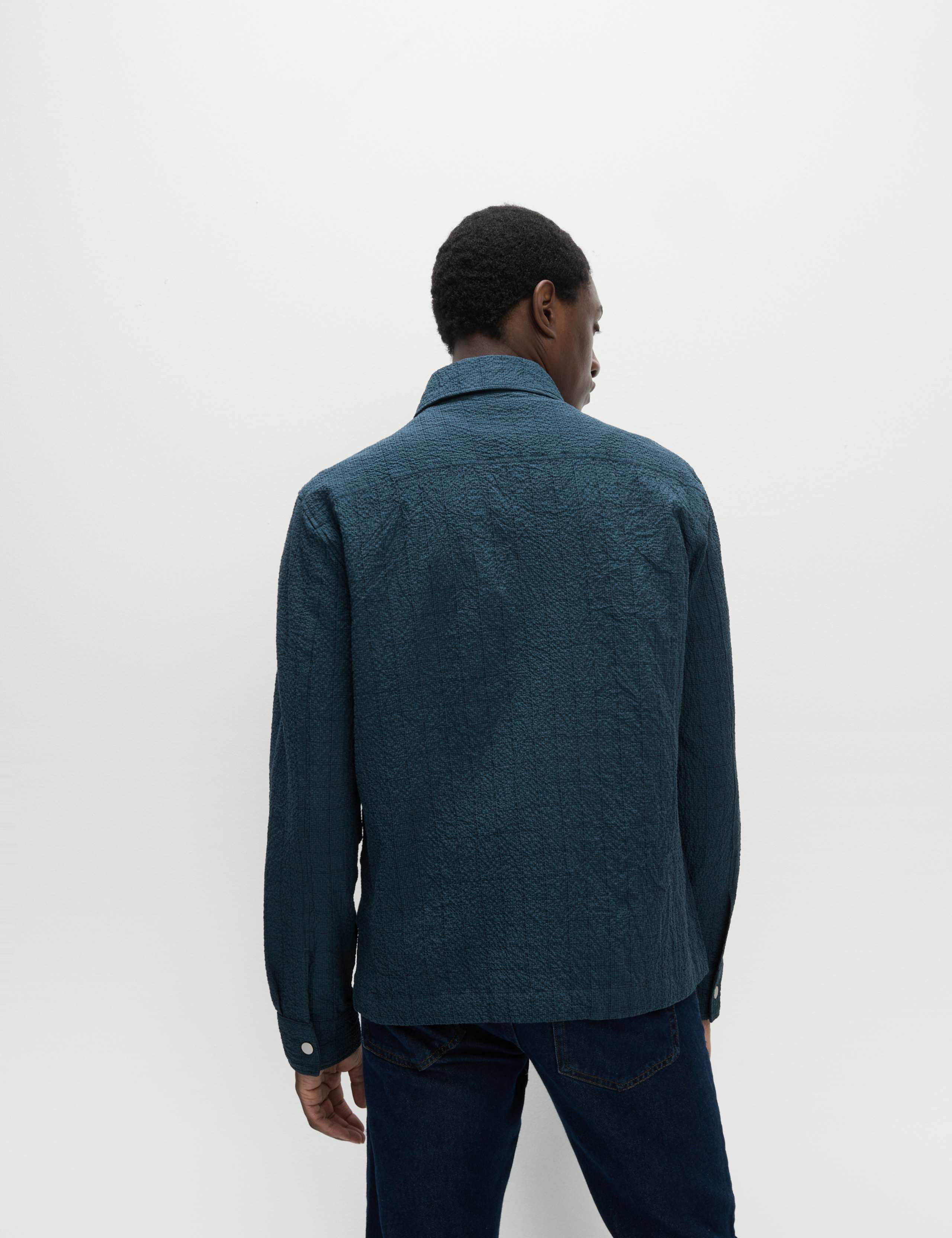 Cotton Rich Checked Poplin Overshirt 7 of 8