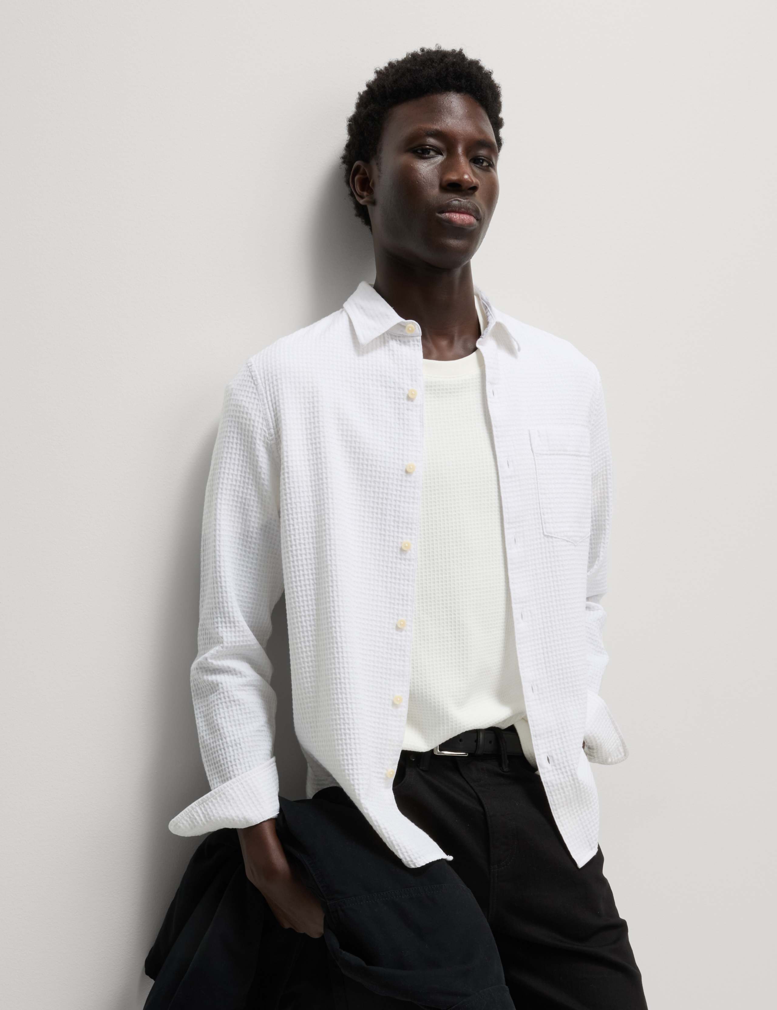 Easy Iron Pure Cotton Textured Shirt 1 of 7