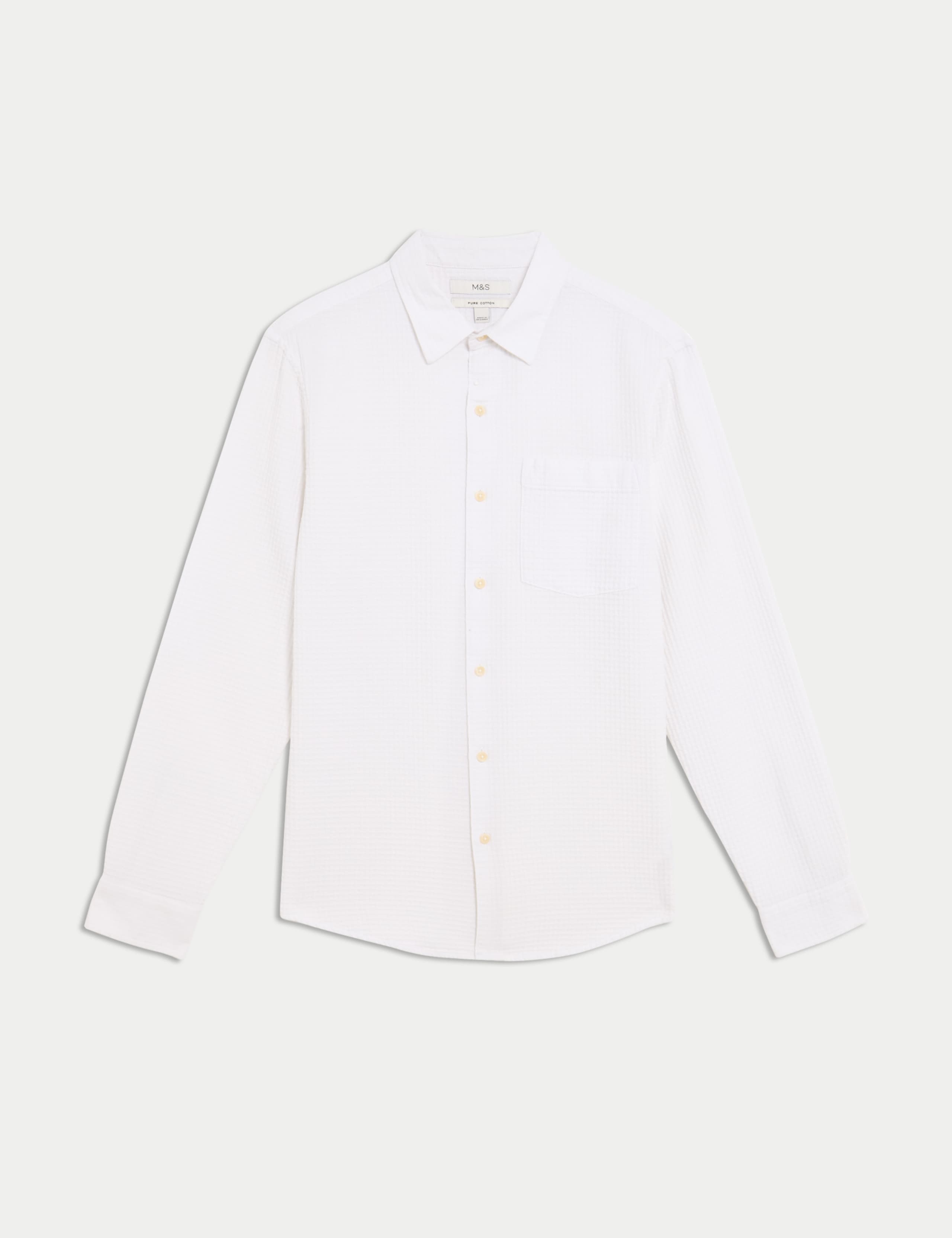 Easy Iron Pure Cotton Textured Shirt 2 of 7