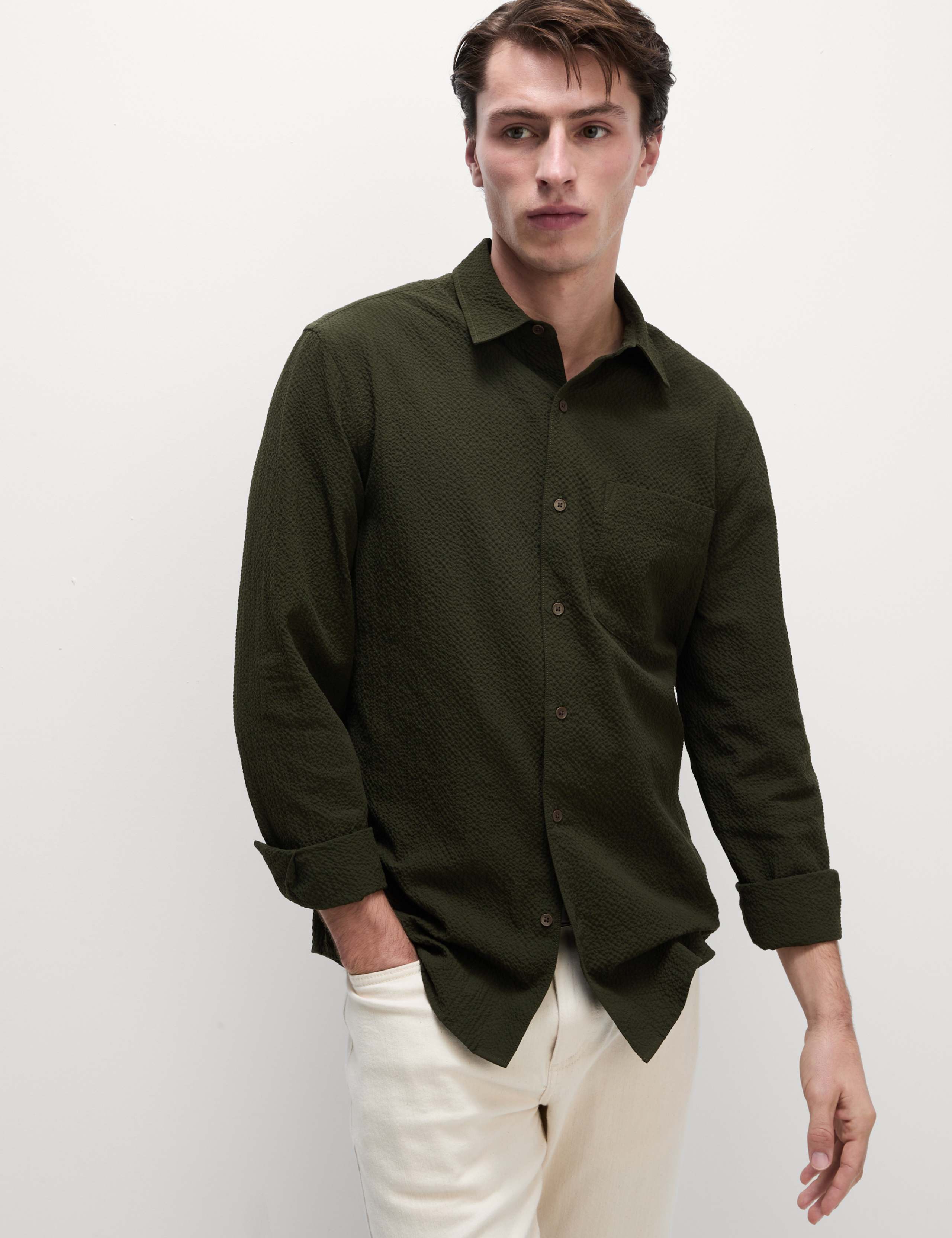 Cotton Rich Seersucker Shirt 3 of 6