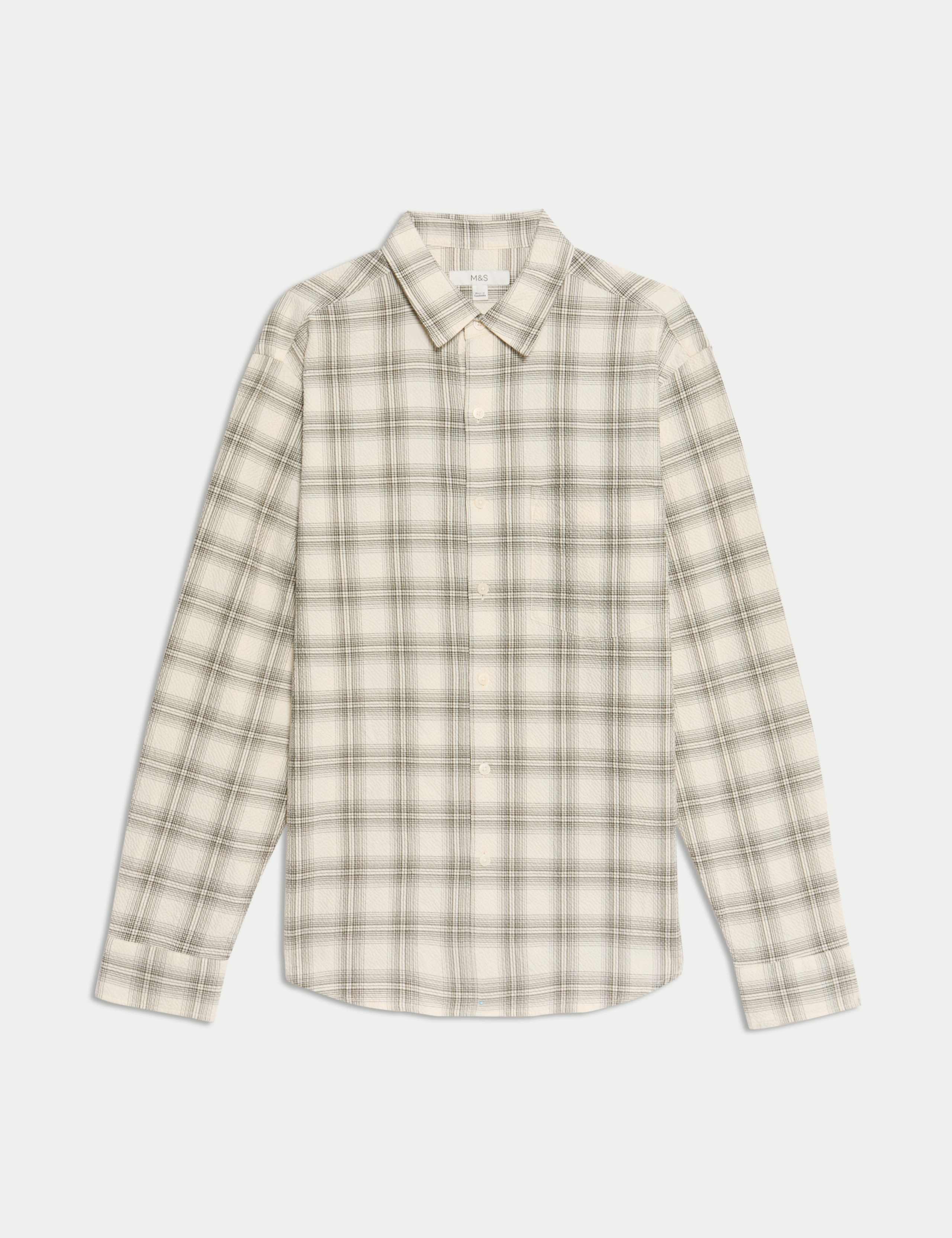 Cotton Rich Check Seersucker Shirt 2 of 6