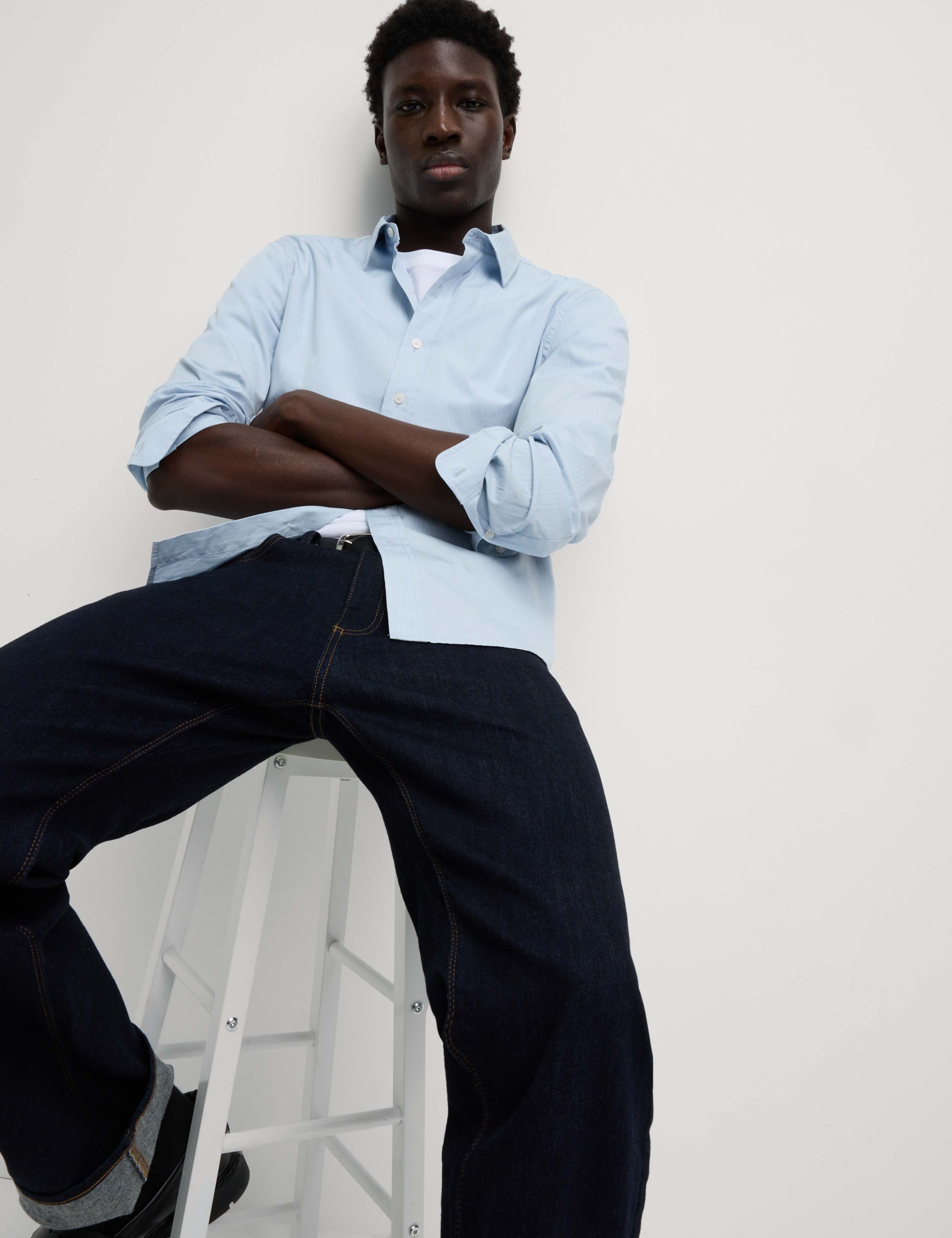 Pure Cotton Striped Oxford Shirt 1 of 6