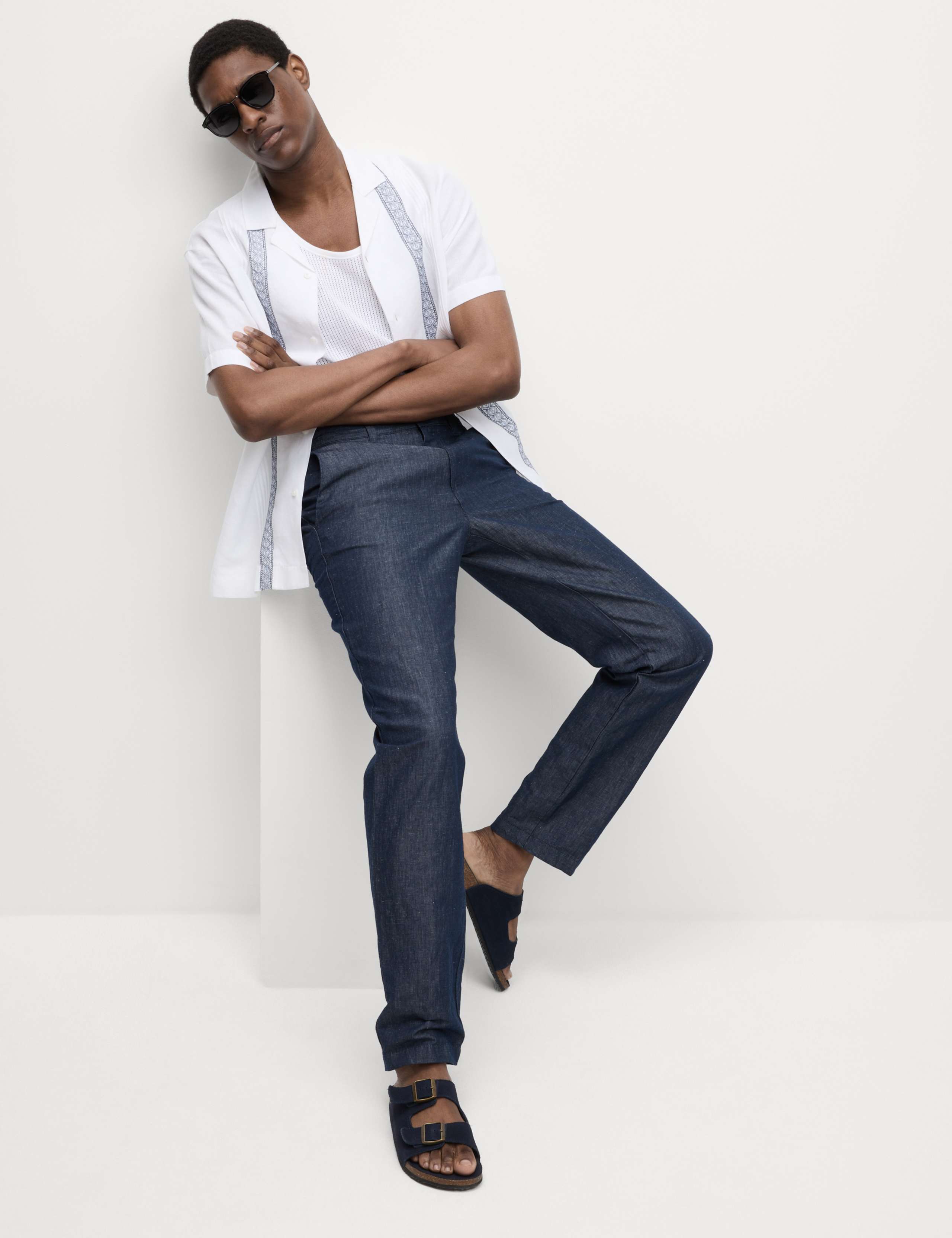 Cotton Linen Blend Embroidered Shirt 4 of 6