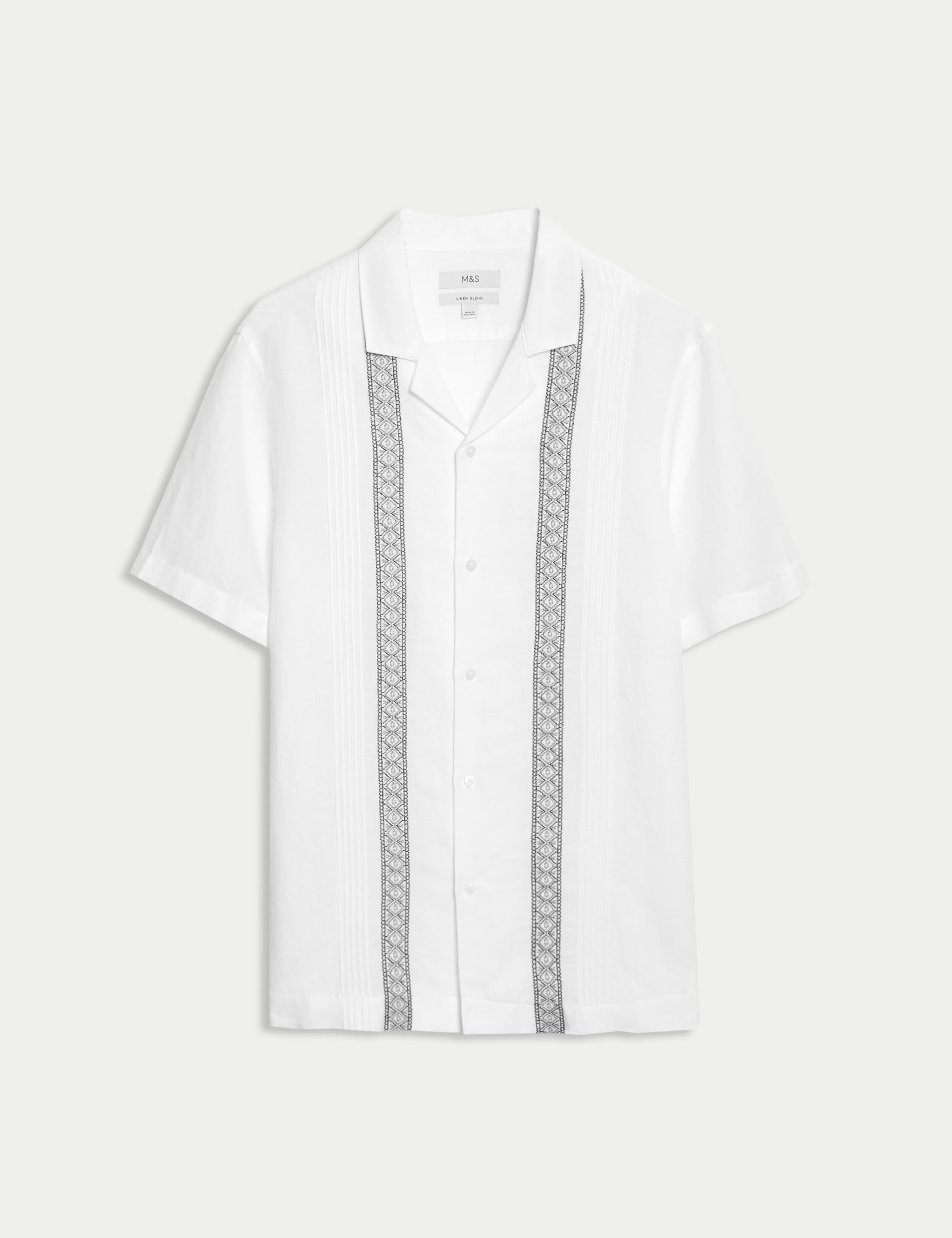 Cotton Linen Blend Embroidered Shirt 2 of 6