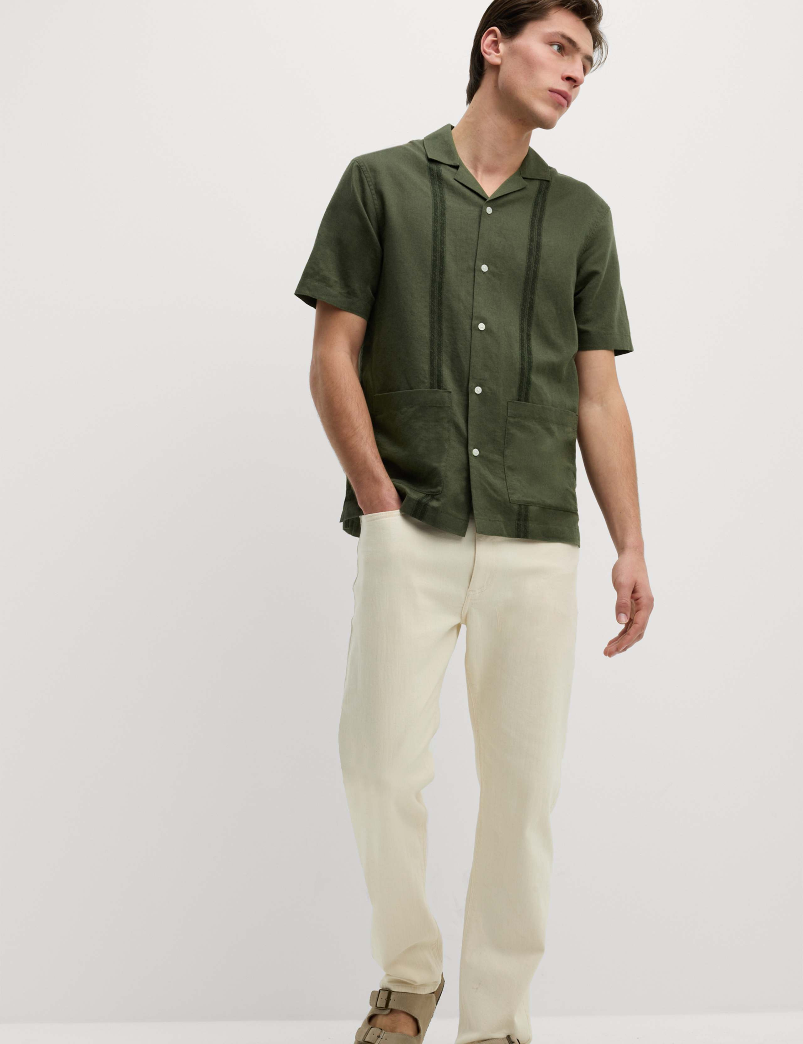 Regular Fit Cotton Linen Blend Shirt 4 of 6