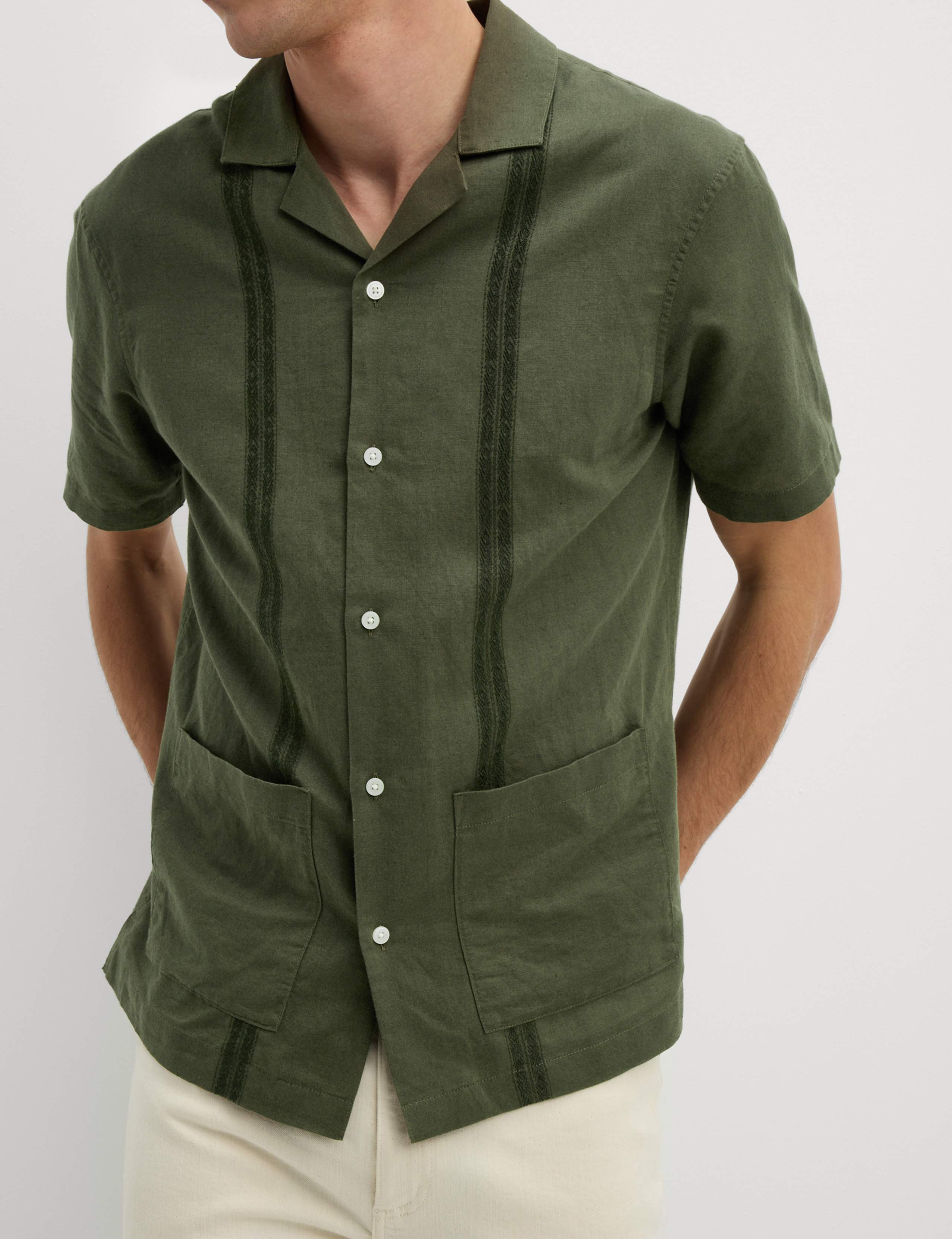 Regular Fit Cotton Linen Blend Shirt 5 of 6