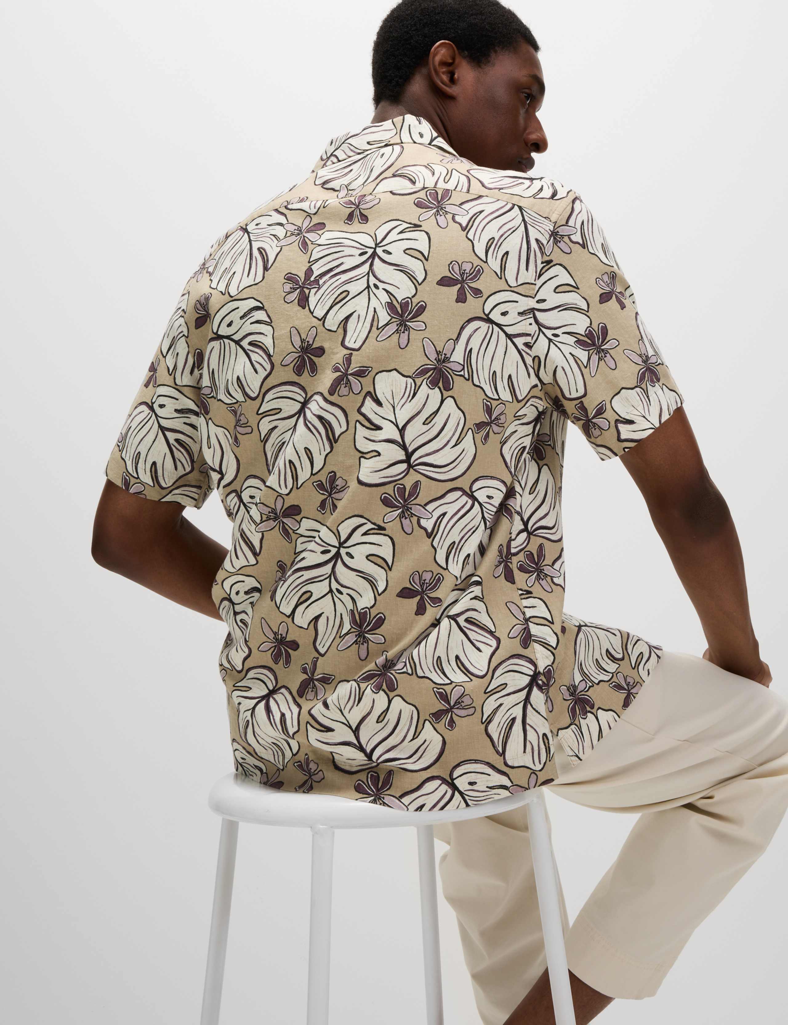 Regular Fit Linen Rich Printed Shirt 3 of 5