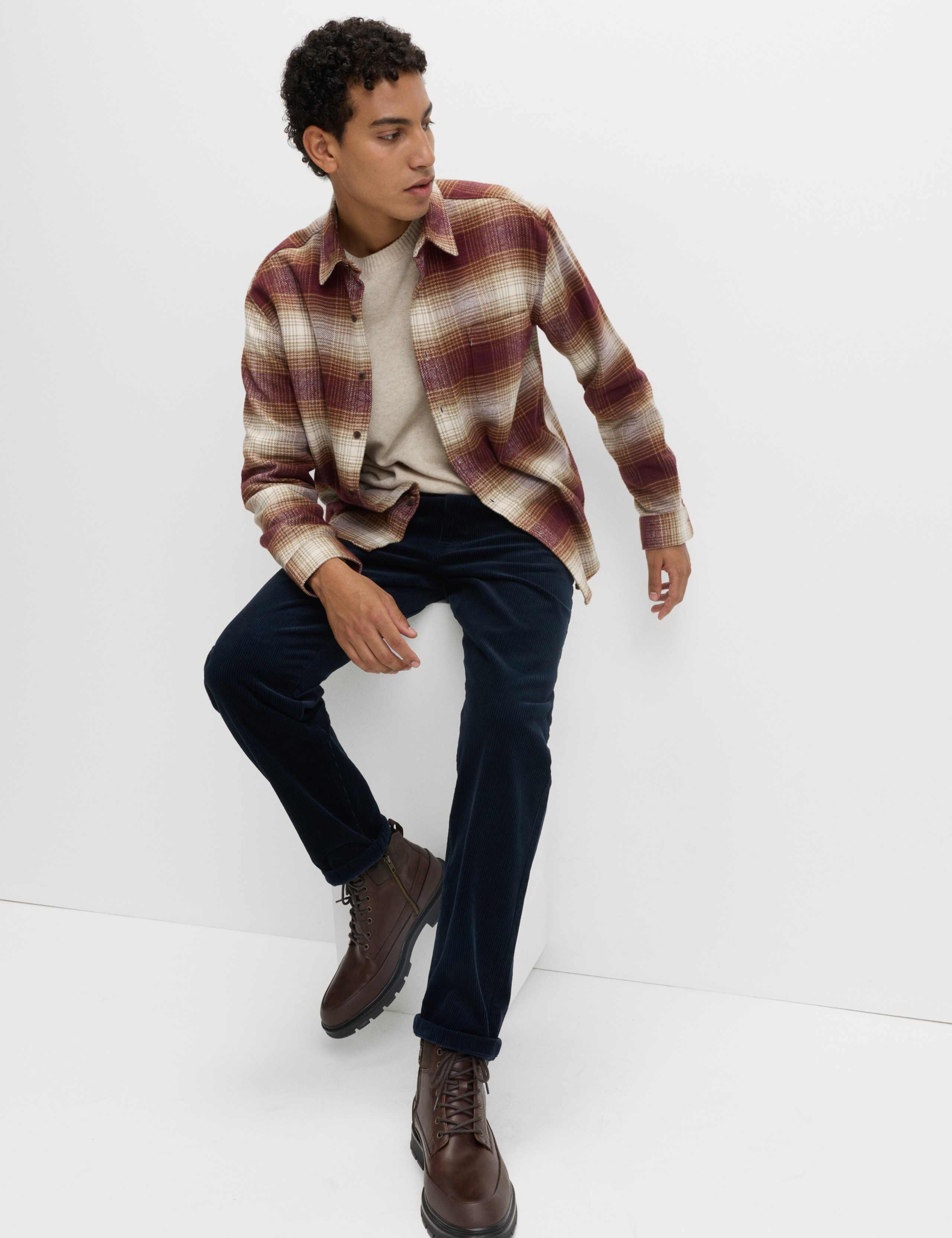 Pure Cotton Checked Flannel Shirt 3 of 5