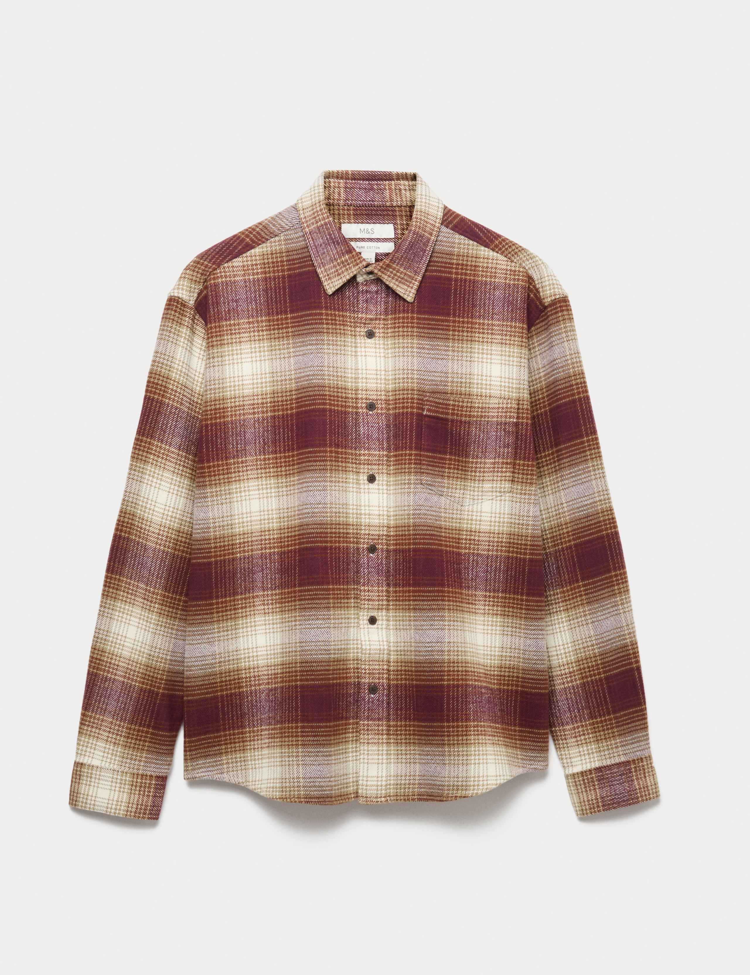 Pure Cotton Checked Flannel Shirt 2 of 5