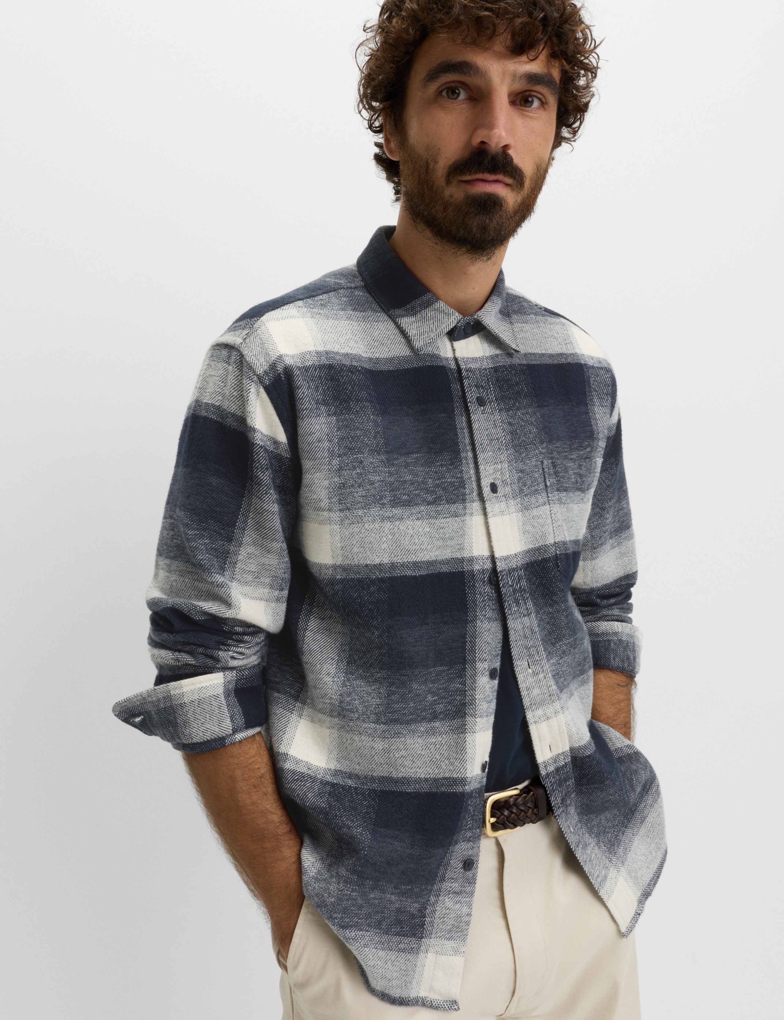 Pure Cotton Checked Flannel Shirt 4 of 5
