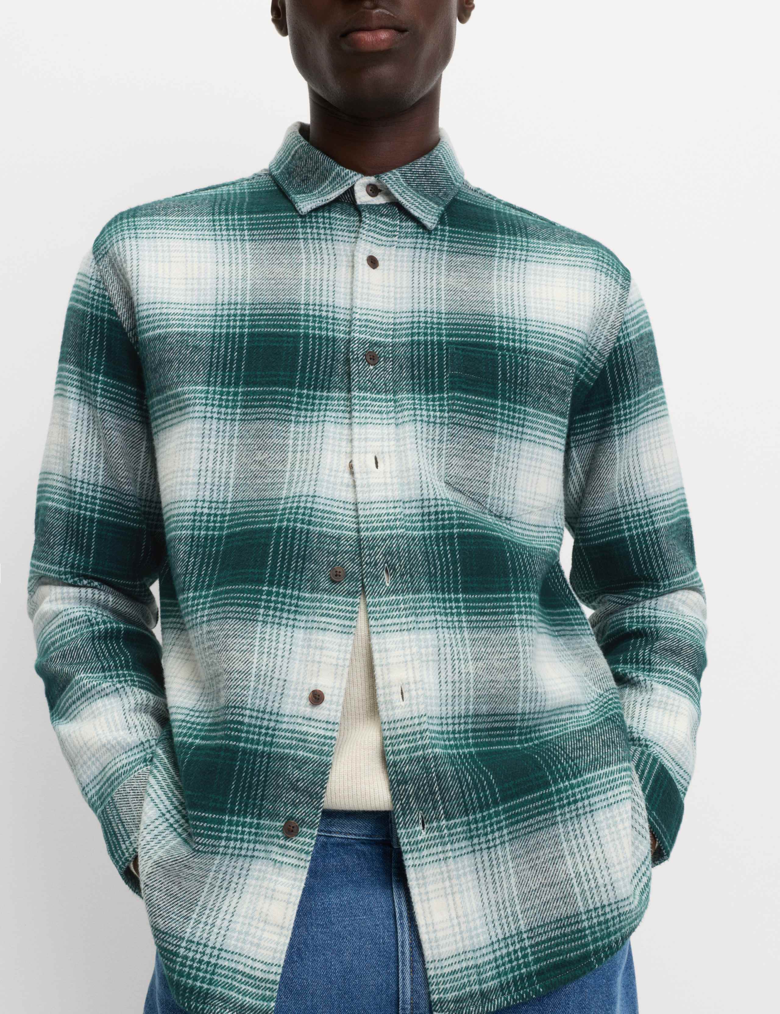 Pure Cotton Checked Flannel Shirt 3 of 5