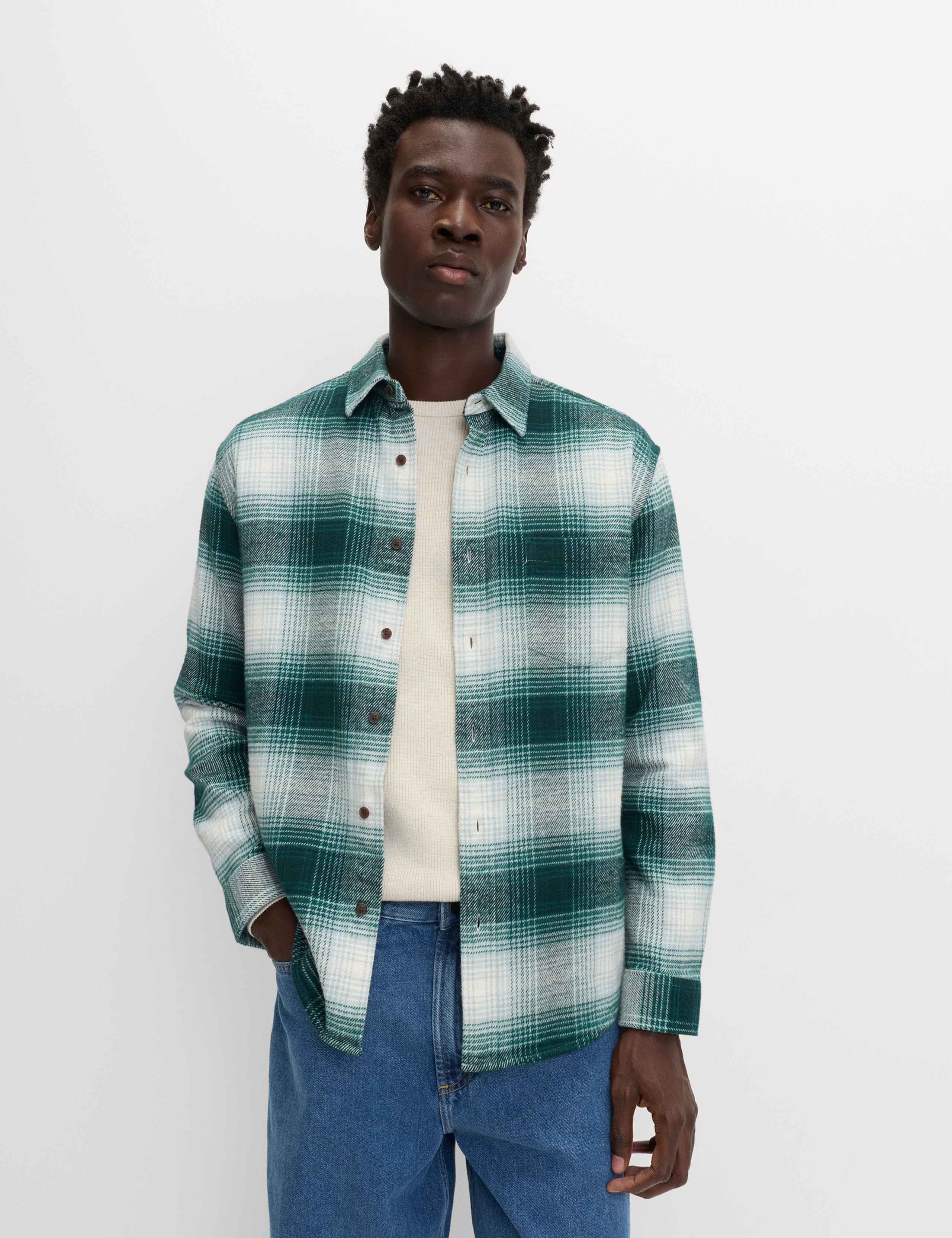 Pure Cotton Checked Flannel Shirt 4 of 5