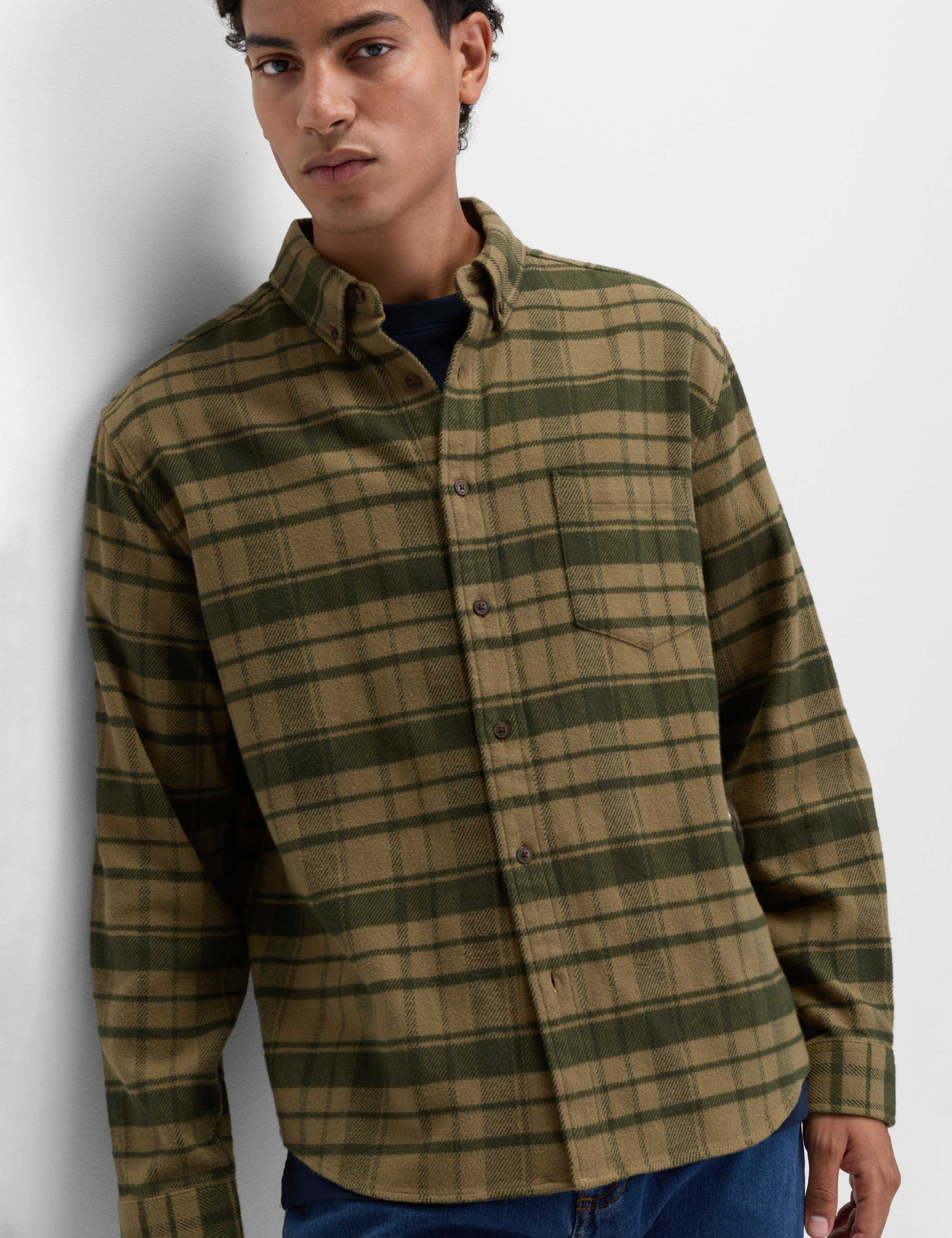 Pure Cotton Checked Flannel Shirt 1 of 5