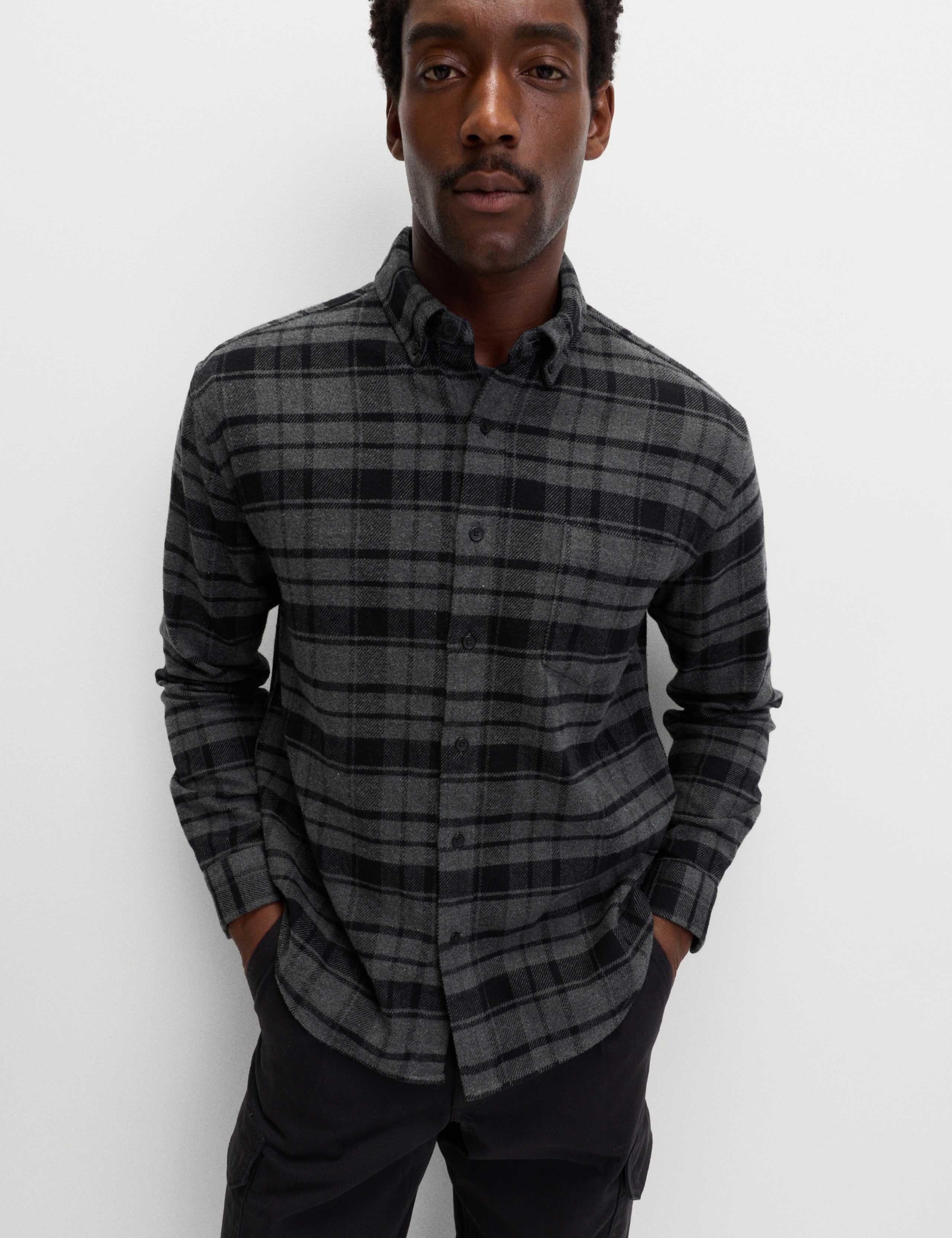 Pure Cotton Checked Flannel Shirt 6 of 6
