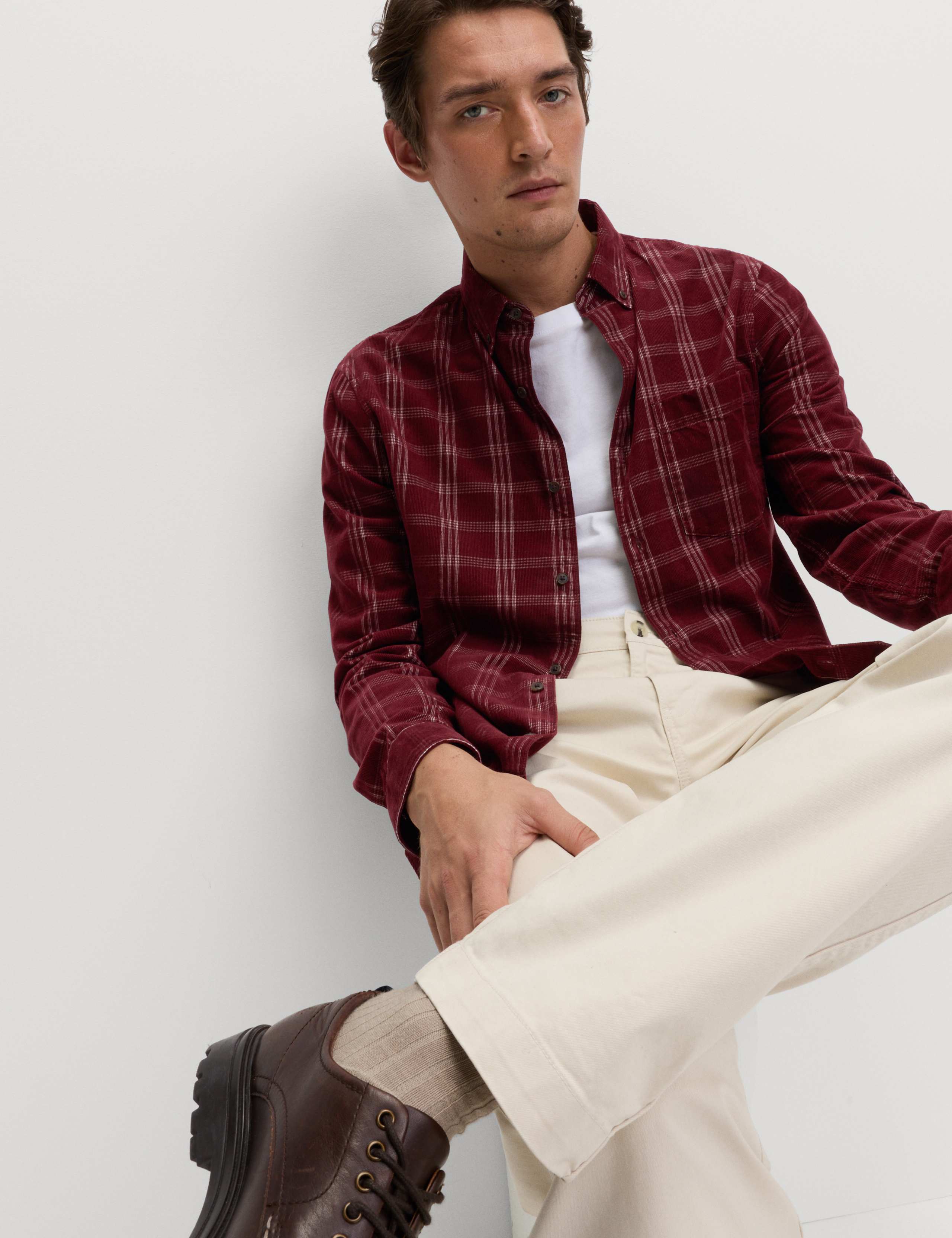 Pure Cotton Check Corduroy Shirt 1 of 5