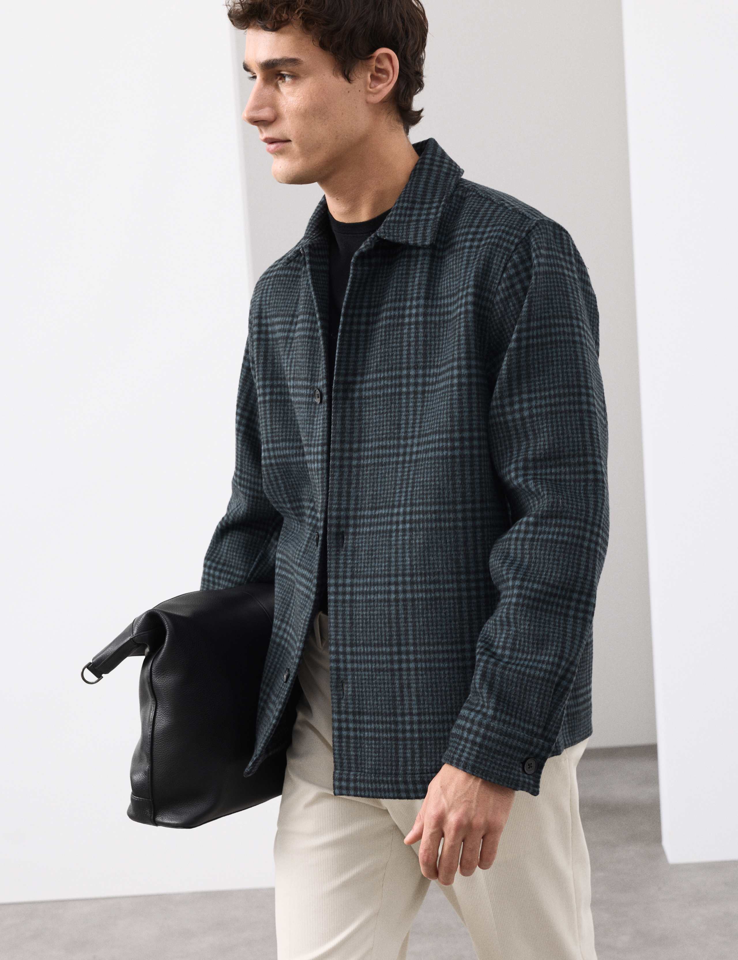 Wool Blend Checked Overshirt 4 of 7
