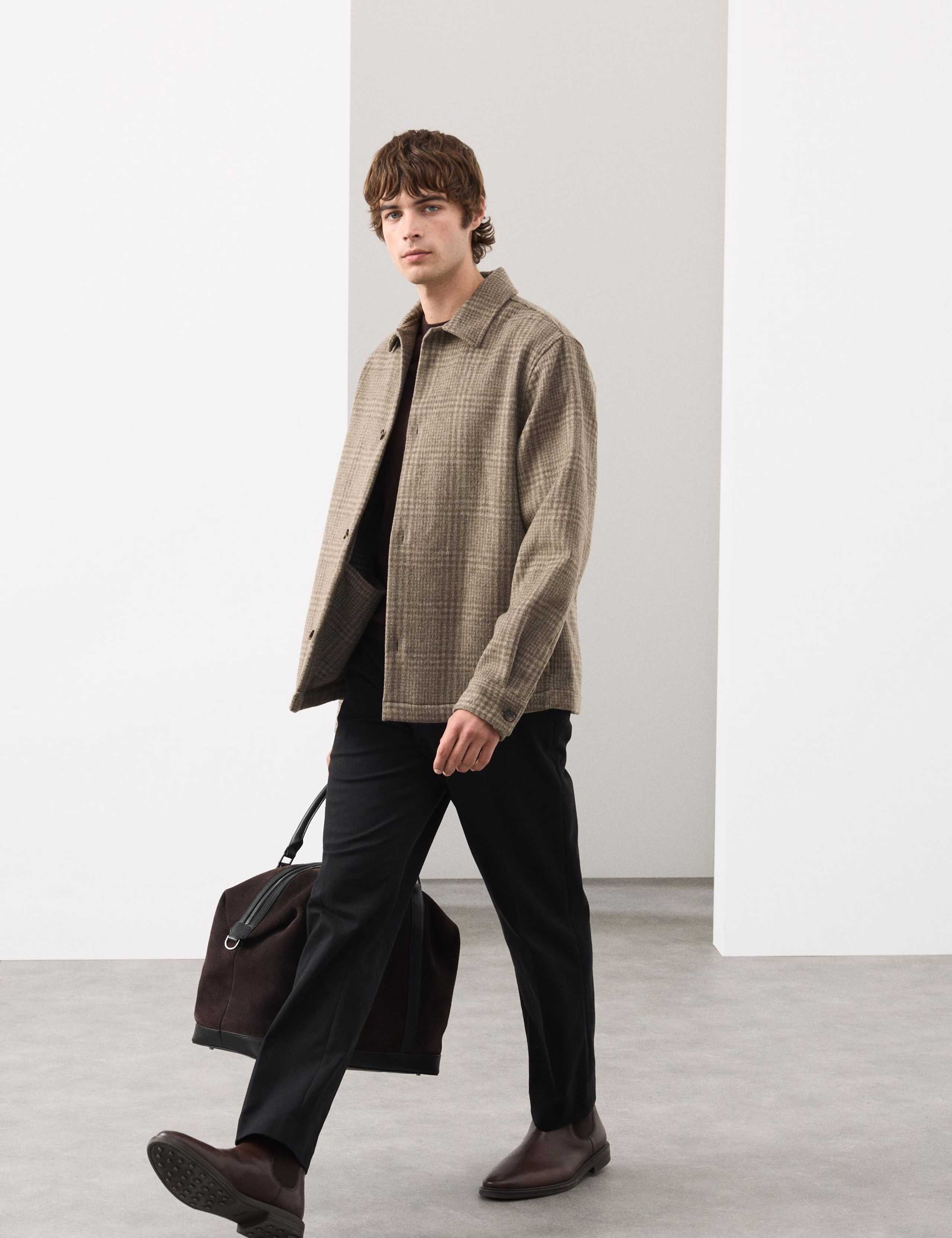 Wool Blend Checked Overshirt 1 of 7