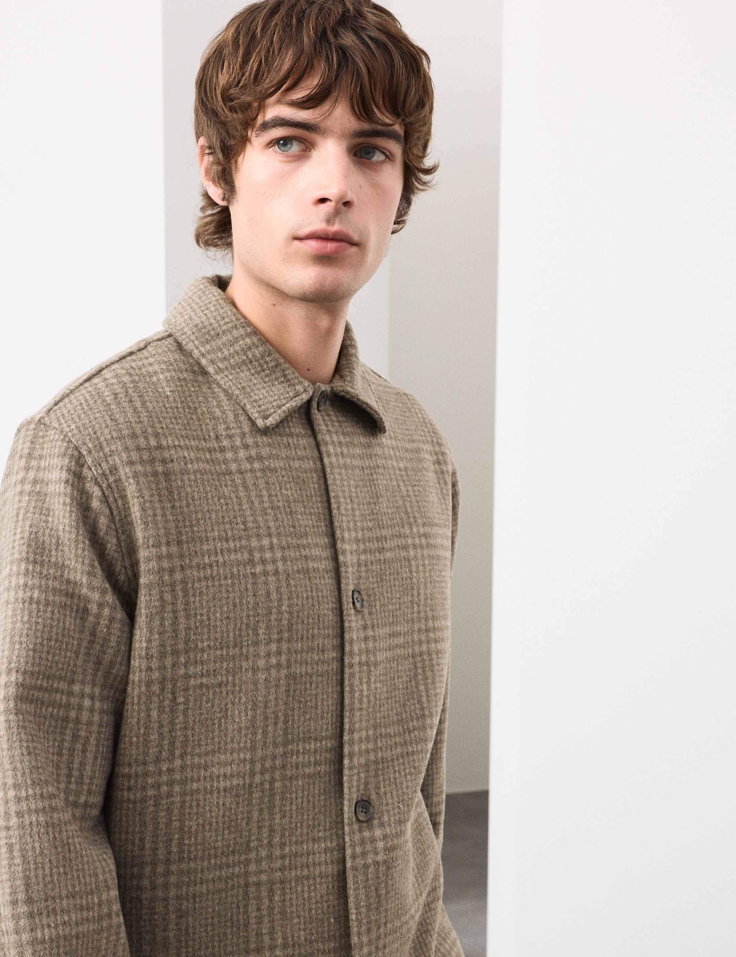 Wool Blend Checked Overshirt 4 of 7