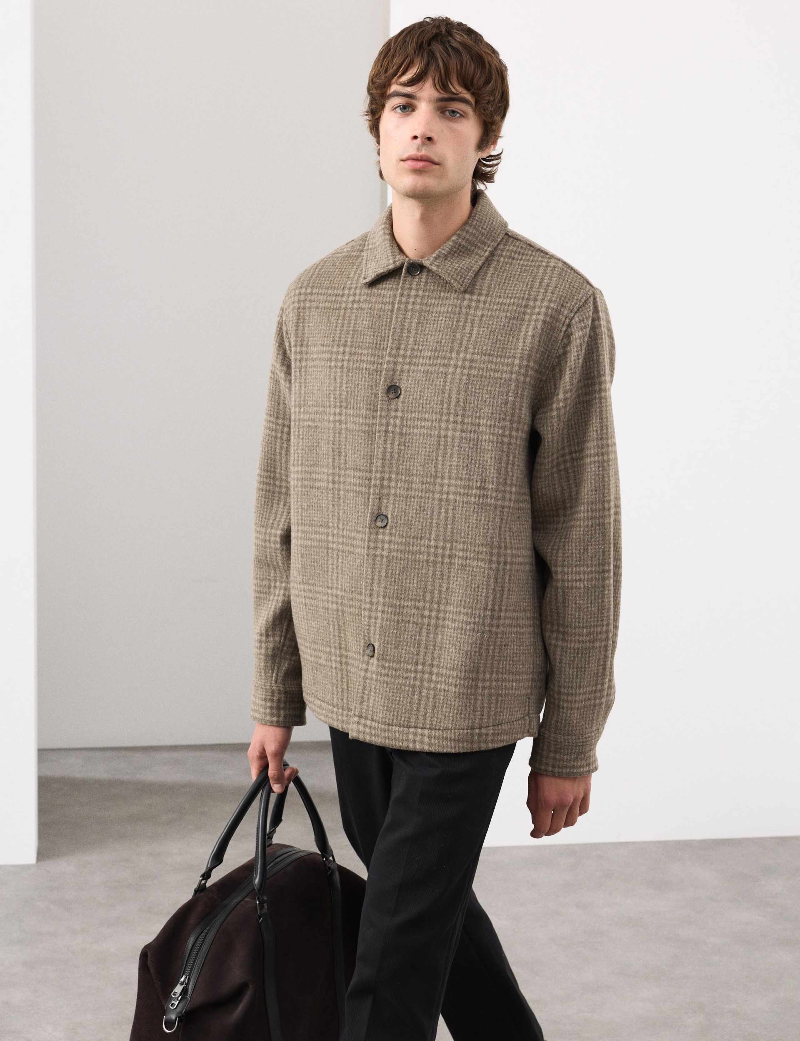 Wool Blend Checked Overshirt 6 of 7