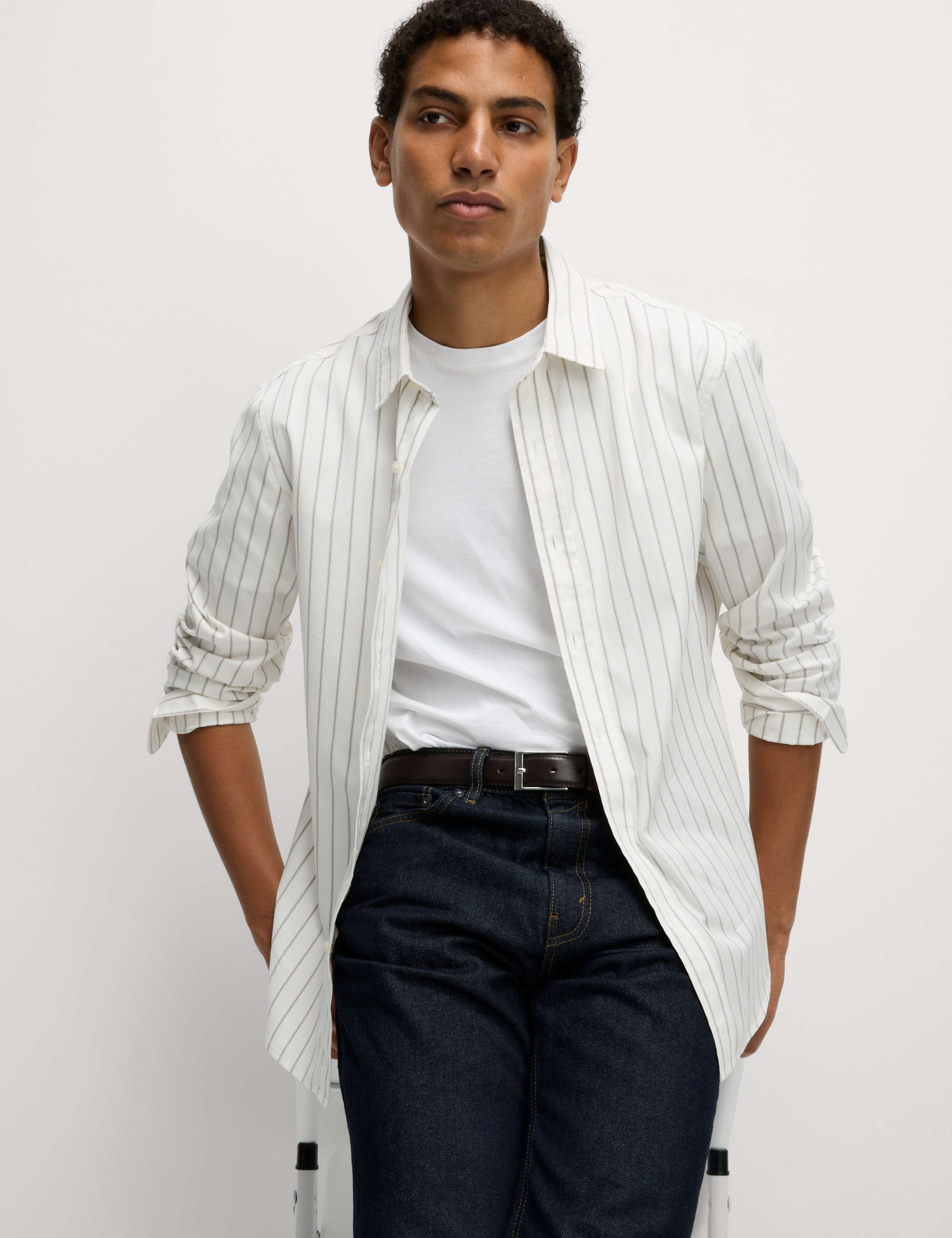 Regular Fit Pure Cotton Striped Oxford Shirt 1 of 6