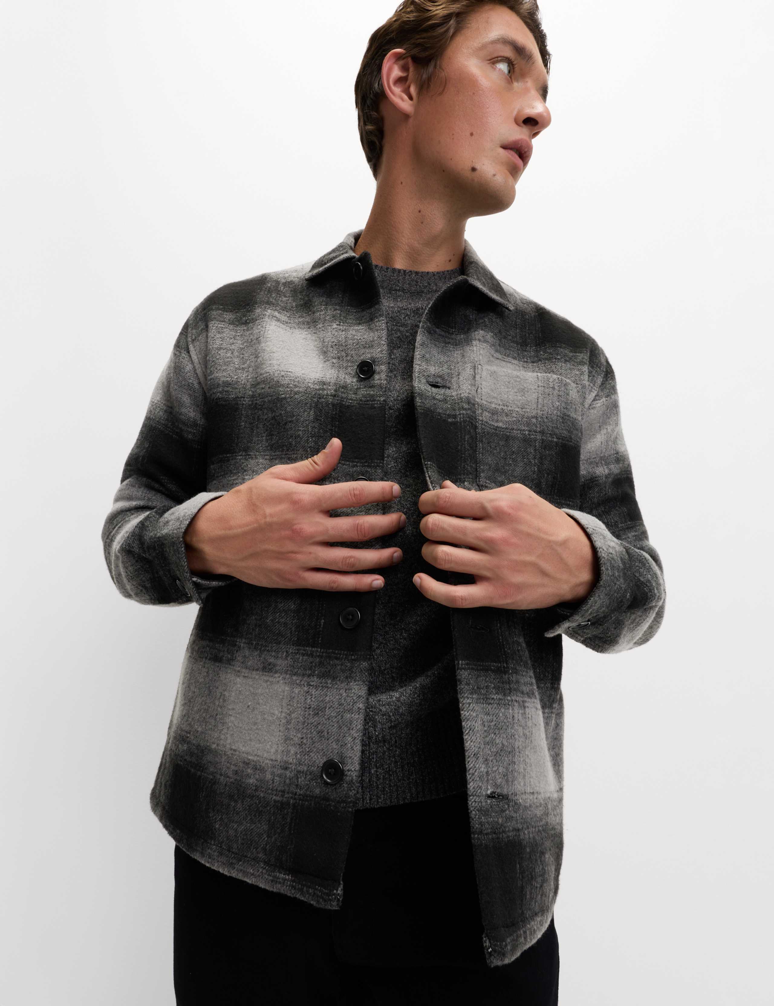 Brushed Checked Overshirt 1 of 5