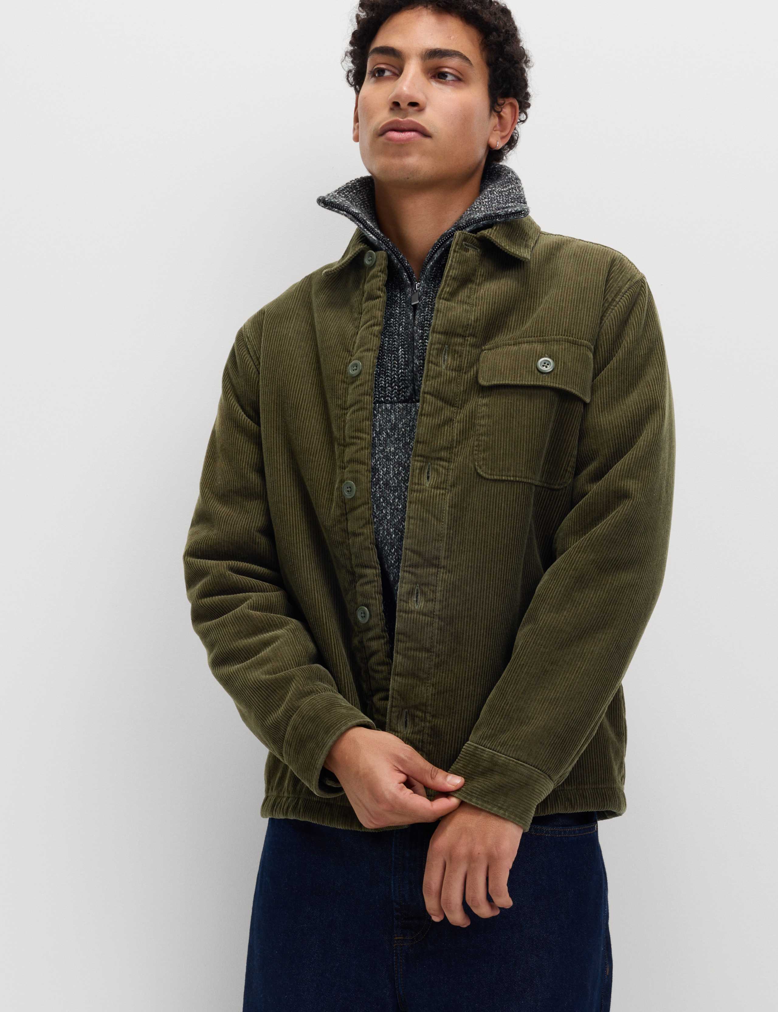 Cotton Rich Borg Lined Overshirt 1 of 6