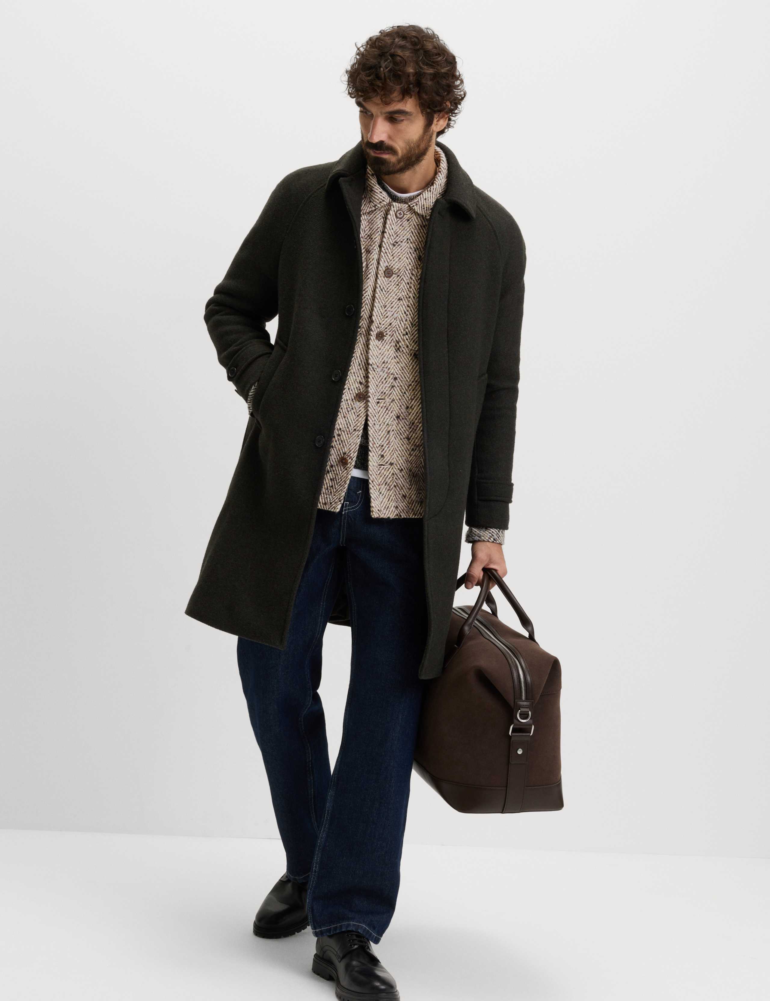 Regular Fit Herringbone Overshirt 5 of 5