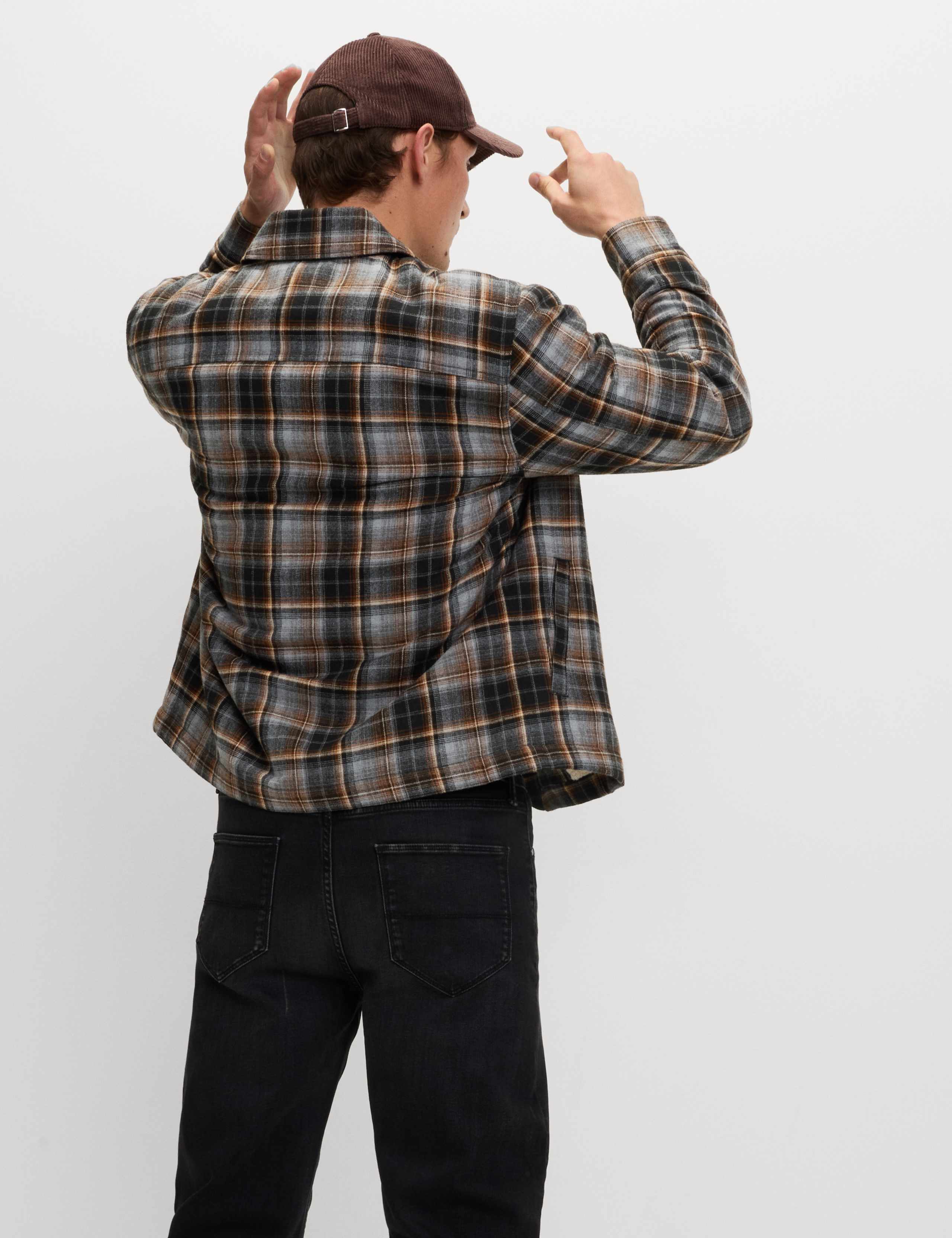 Regular Fit Checked Fleece Lined Overshirt 3 of 5