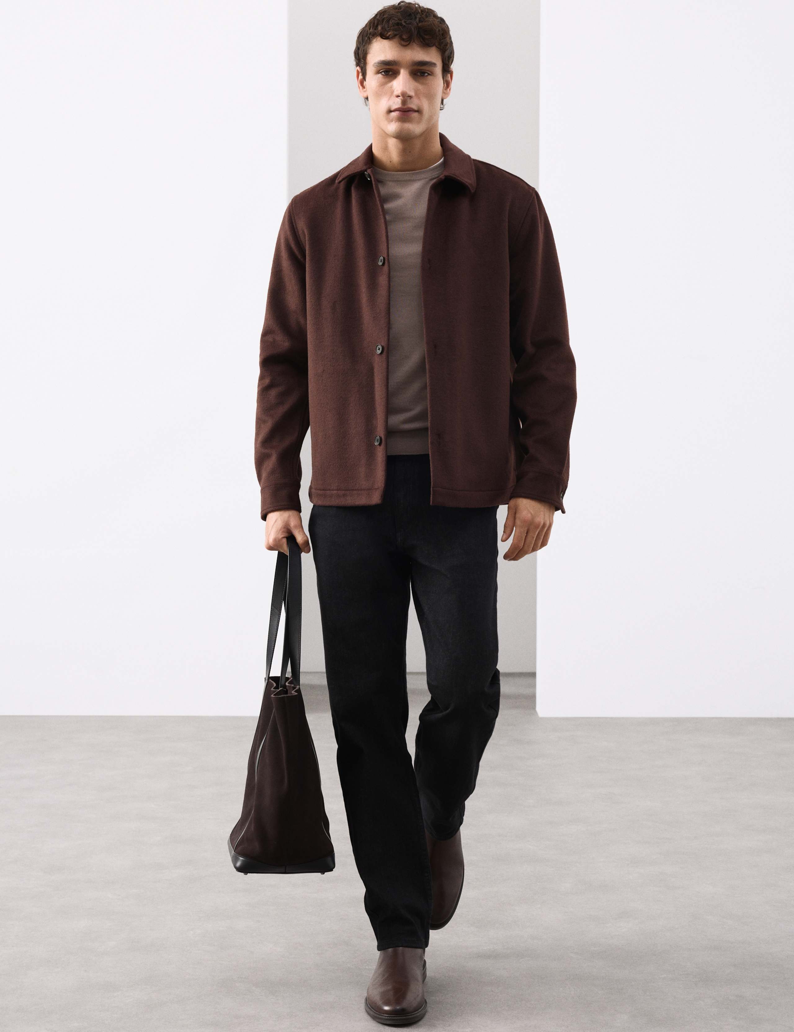 Regular Fit Wool Blend Overshirt 5 of 7