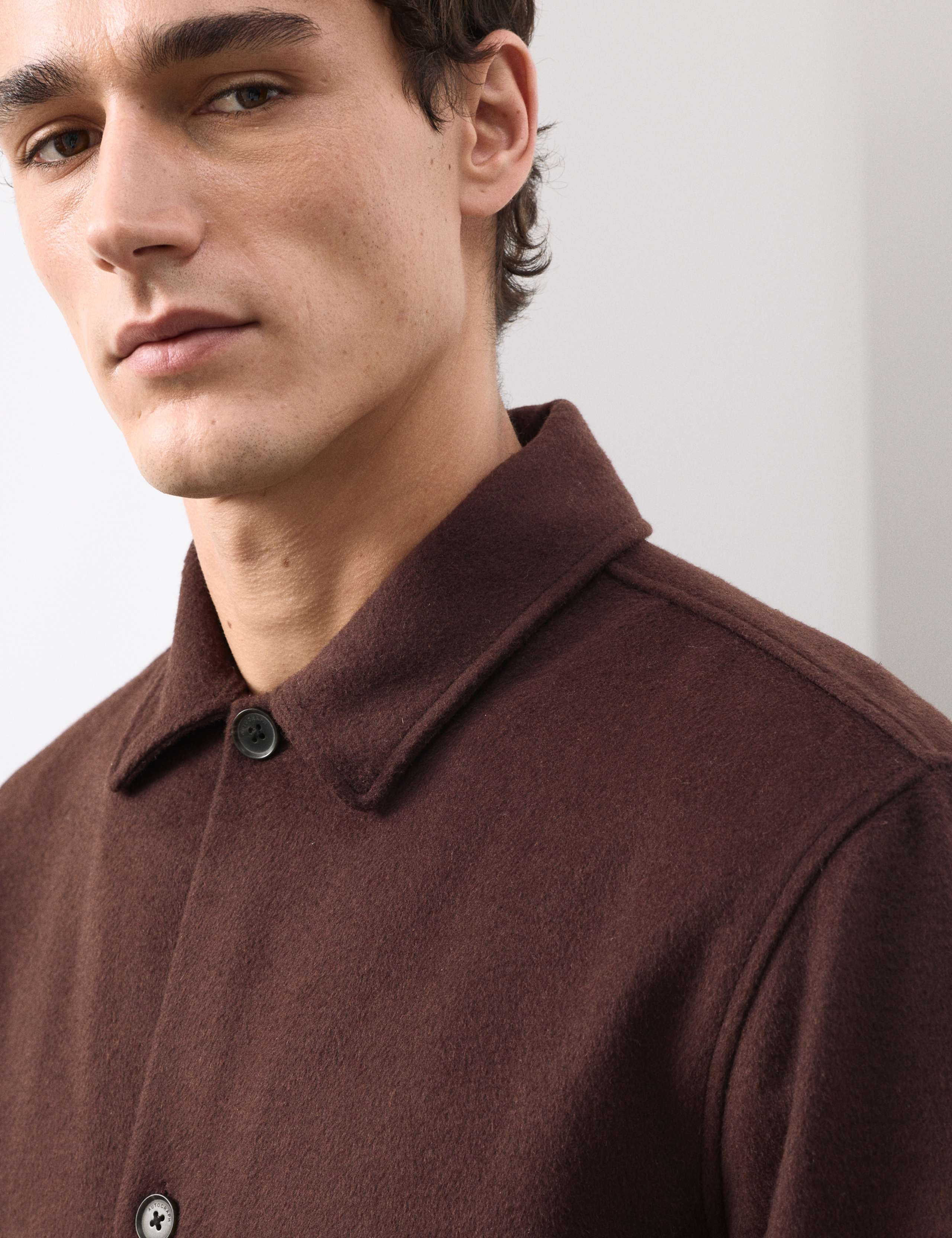Regular Fit Wool Blend Overshirt 6 of 7