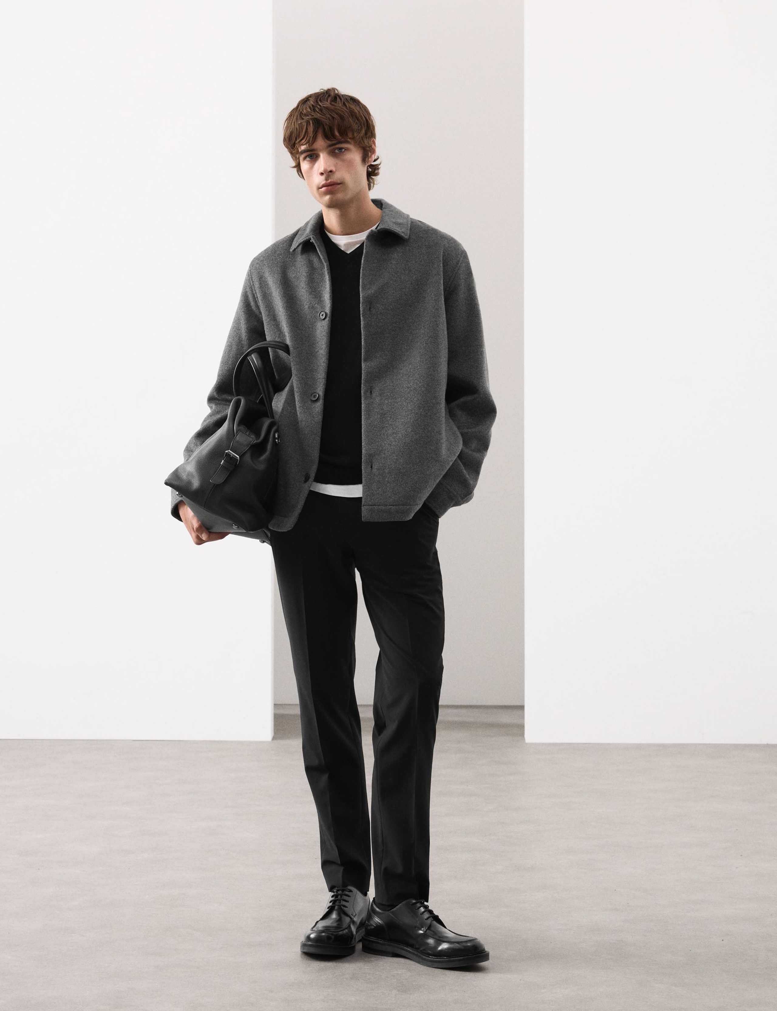 Regular Fit Wool Blend Overshirt 3 of 7