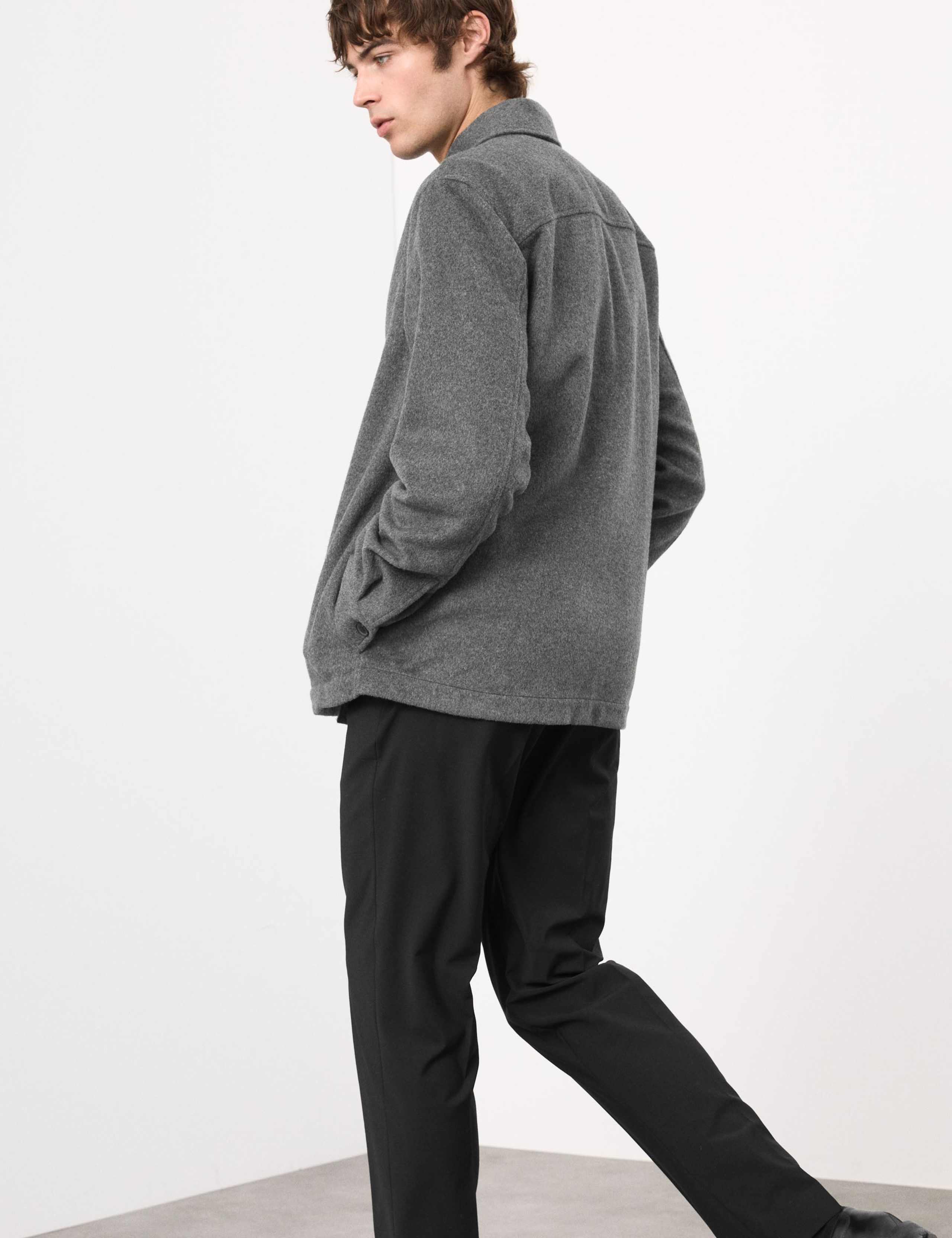 Regular Fit Wool Blend Overshirt 4 of 7