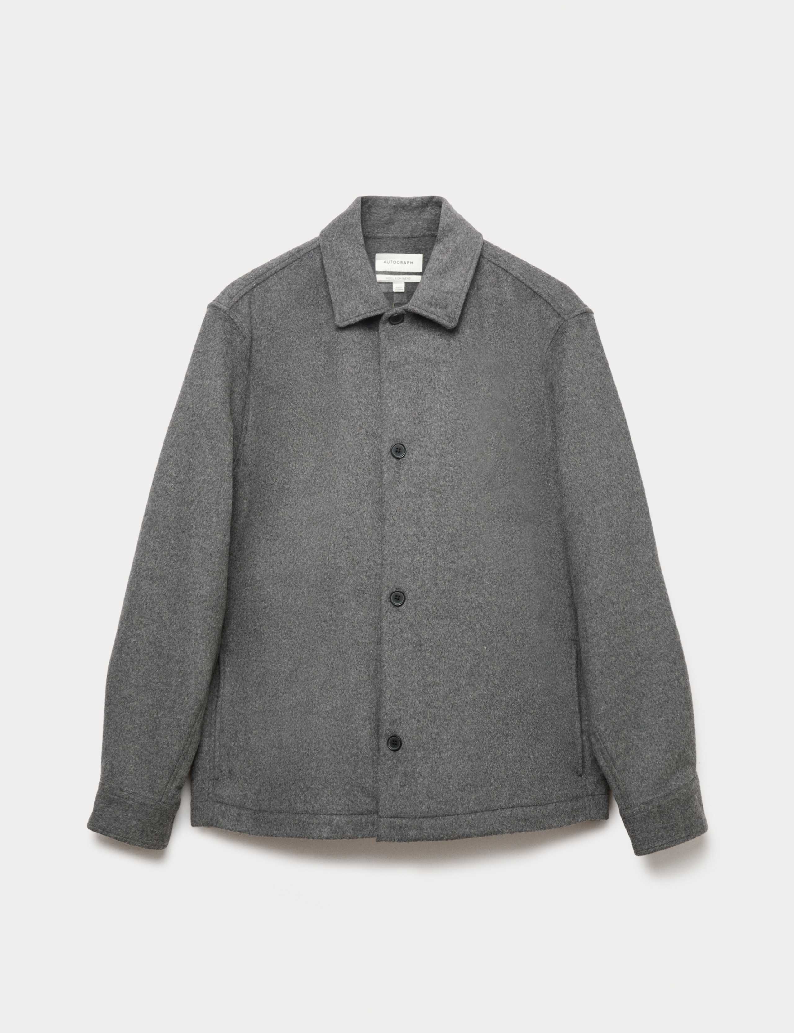 Regular Fit Wool Blend Overshirt 2 of 7