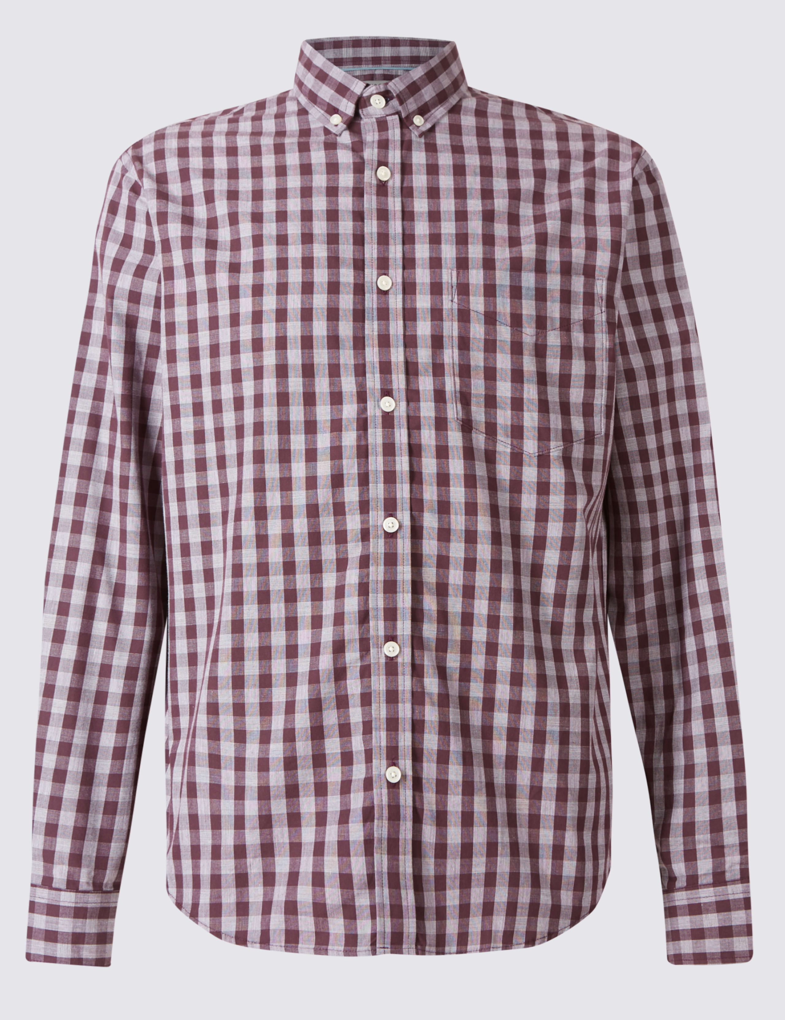 Pure Cotton Checked Shirt with Pocket 2 of 5