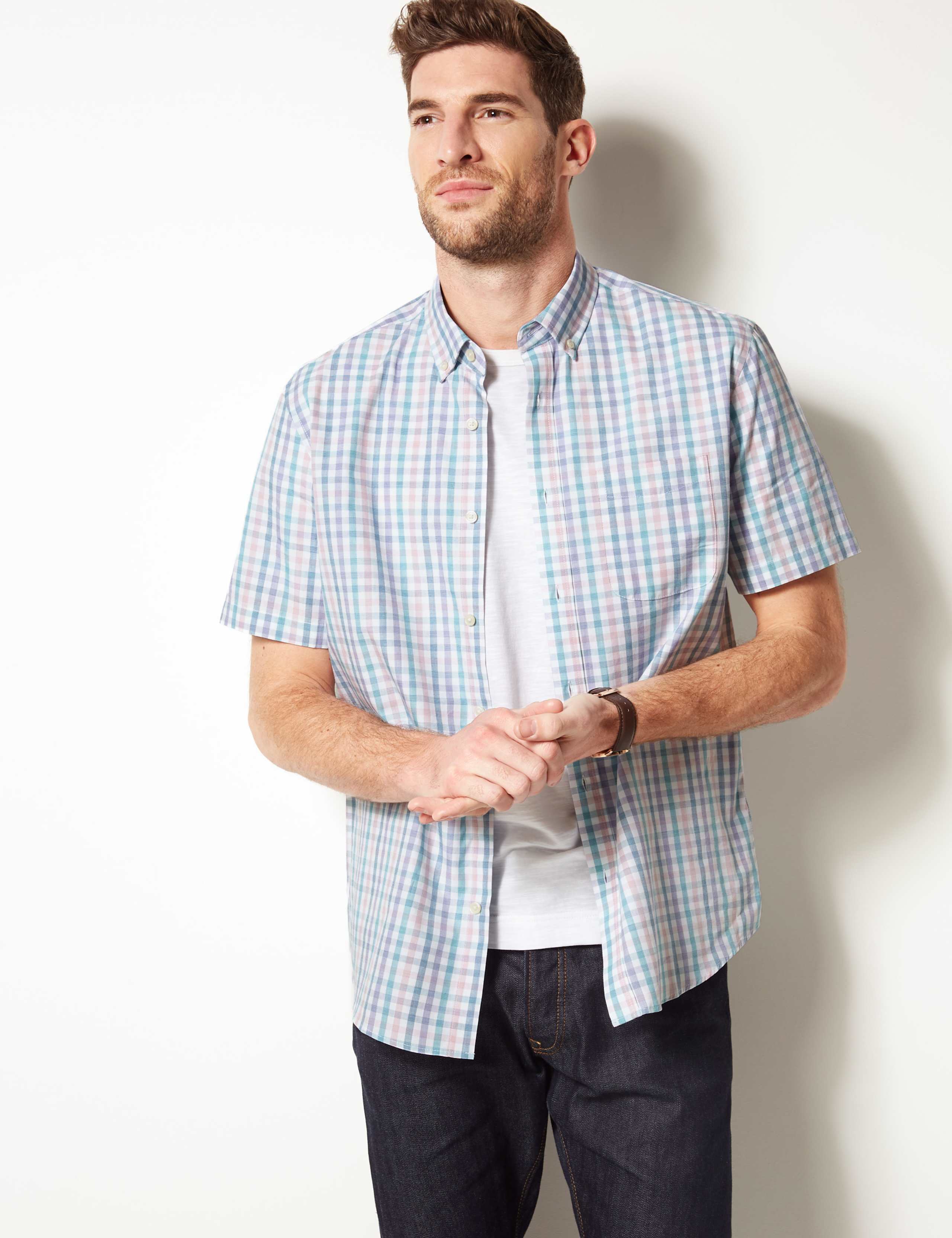 Pure Cotton Checked Shirt 1 of 3