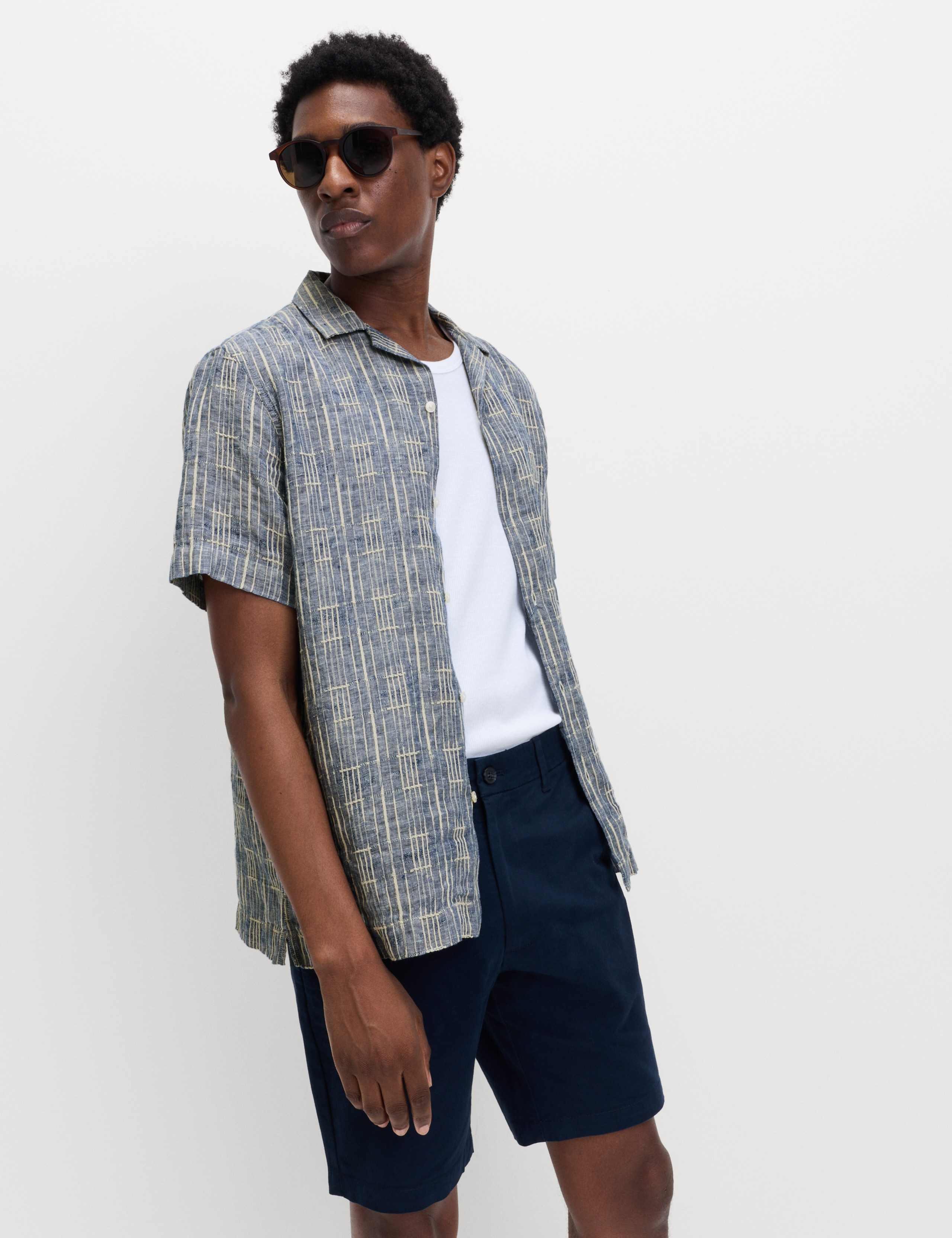 Regular Fit Linen Rich Printed Shirt 1 of 6