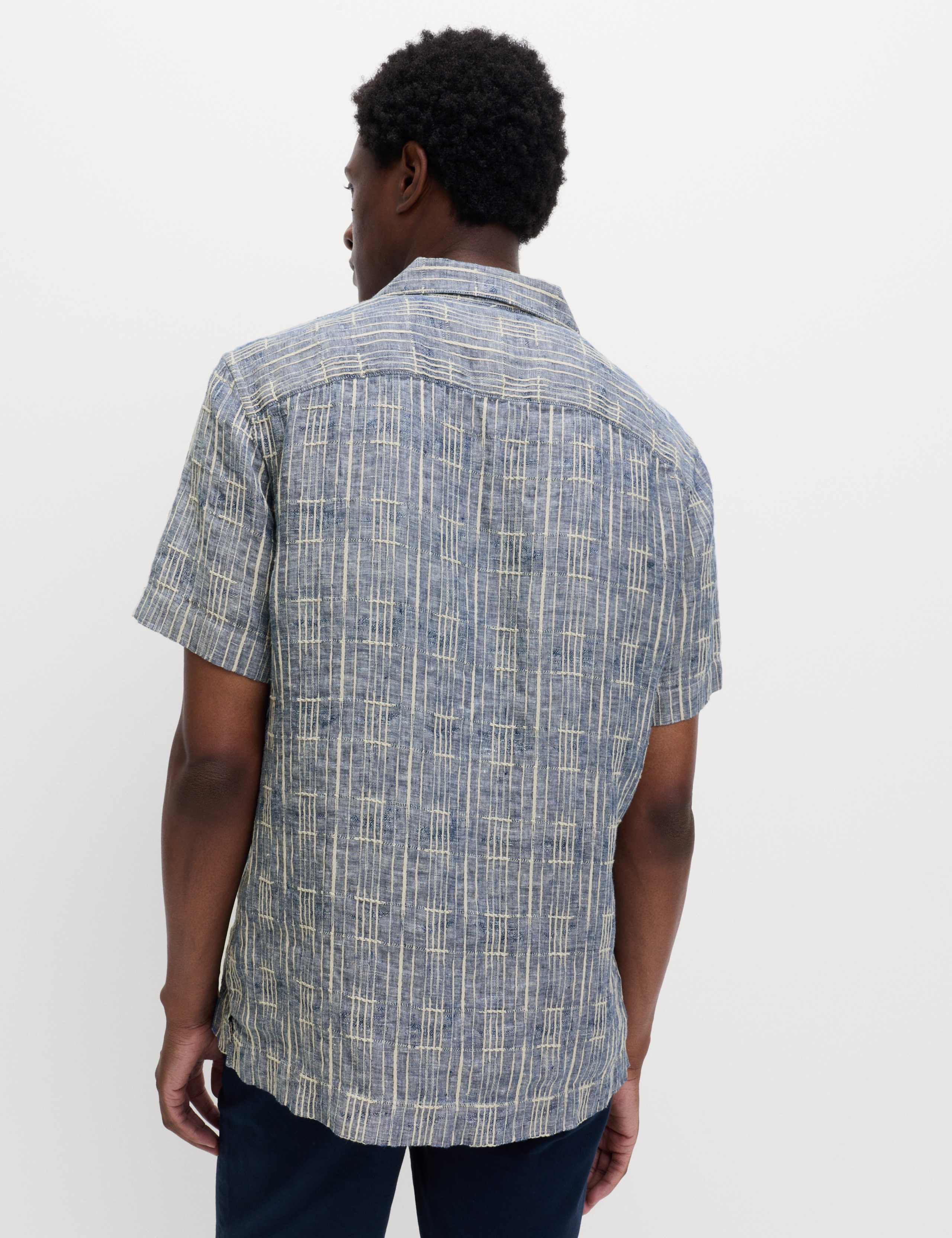 Regular Fit Linen Rich Printed Shirt 5 of 6