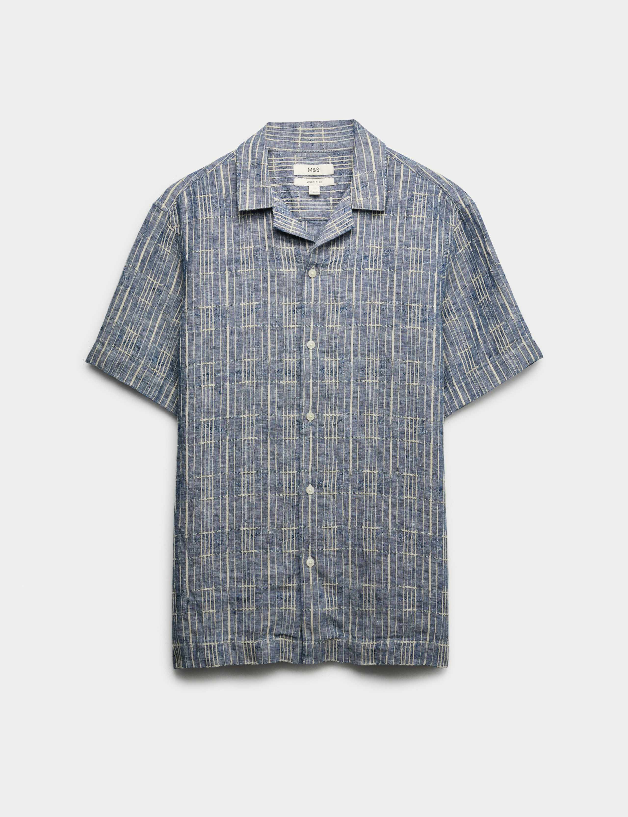 Regular Fit Linen Rich Printed Shirt 2 of 6