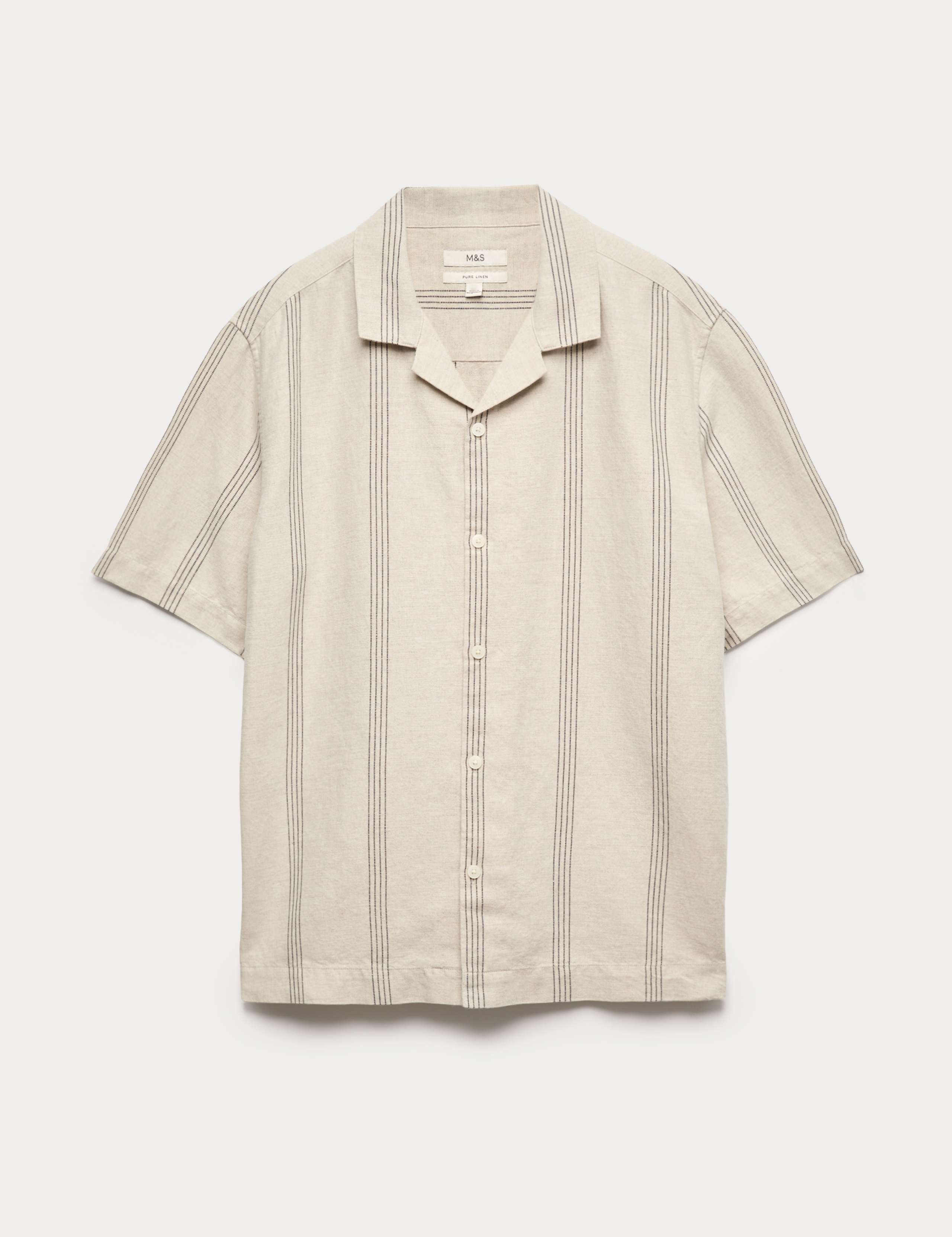 Cotton Linen Blend Striped Short Sleeve Shirt 2 of 6