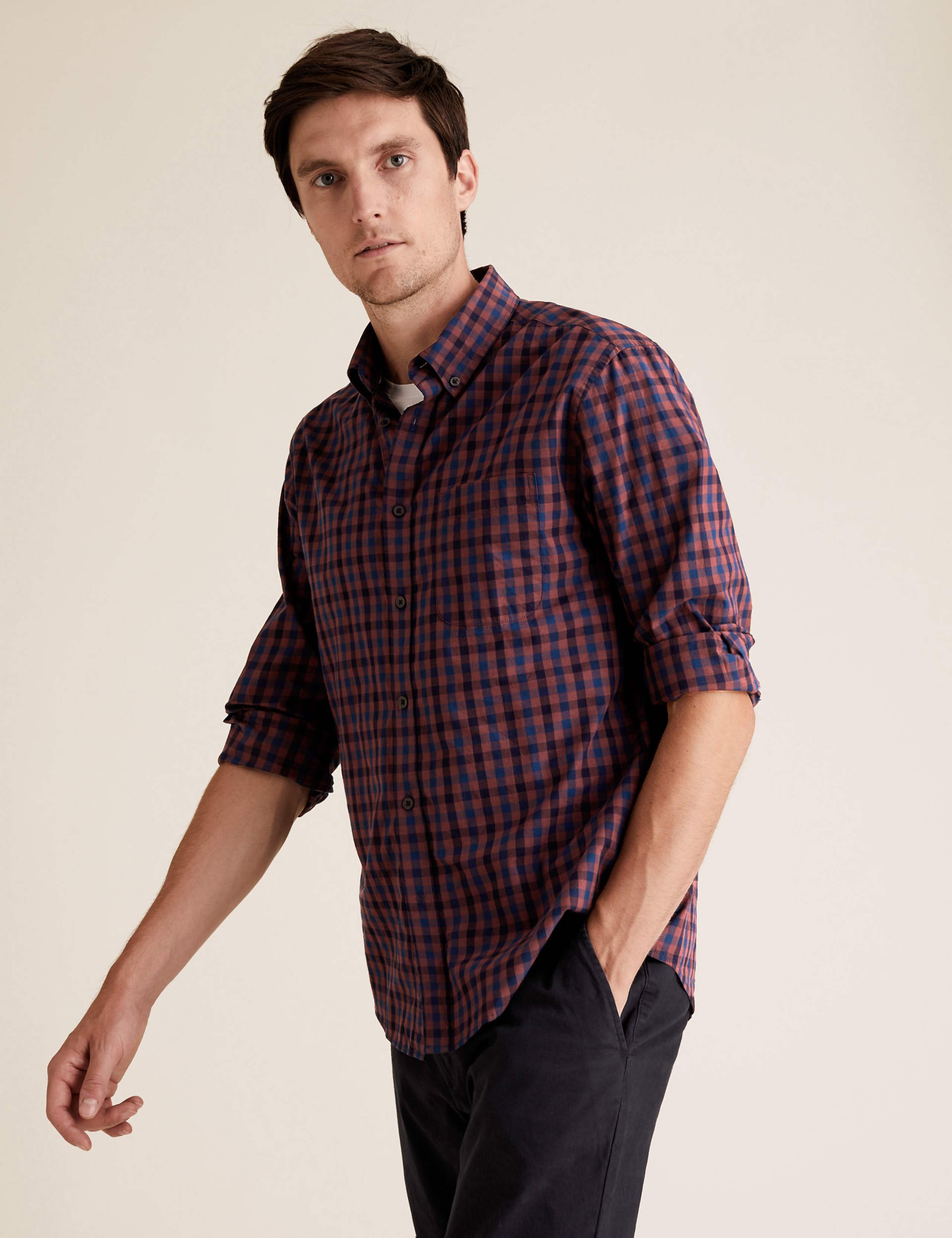 Pure Cotton Checked Shirt 1 of 4