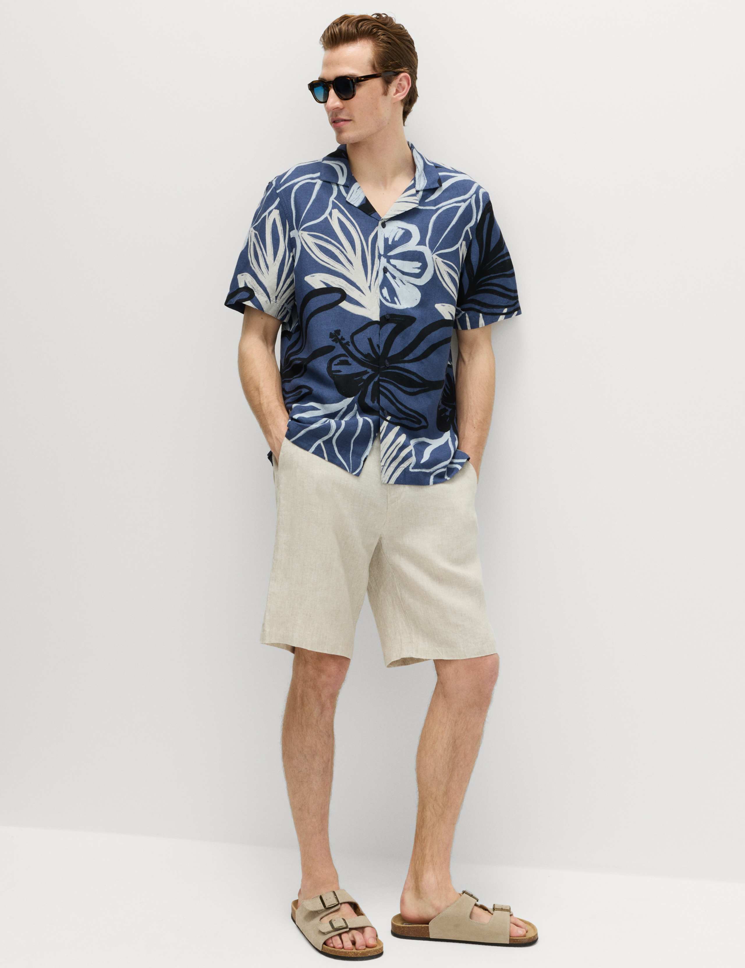 Linen Blend Hawaiian Short Sleeve Shirt 5 of 6