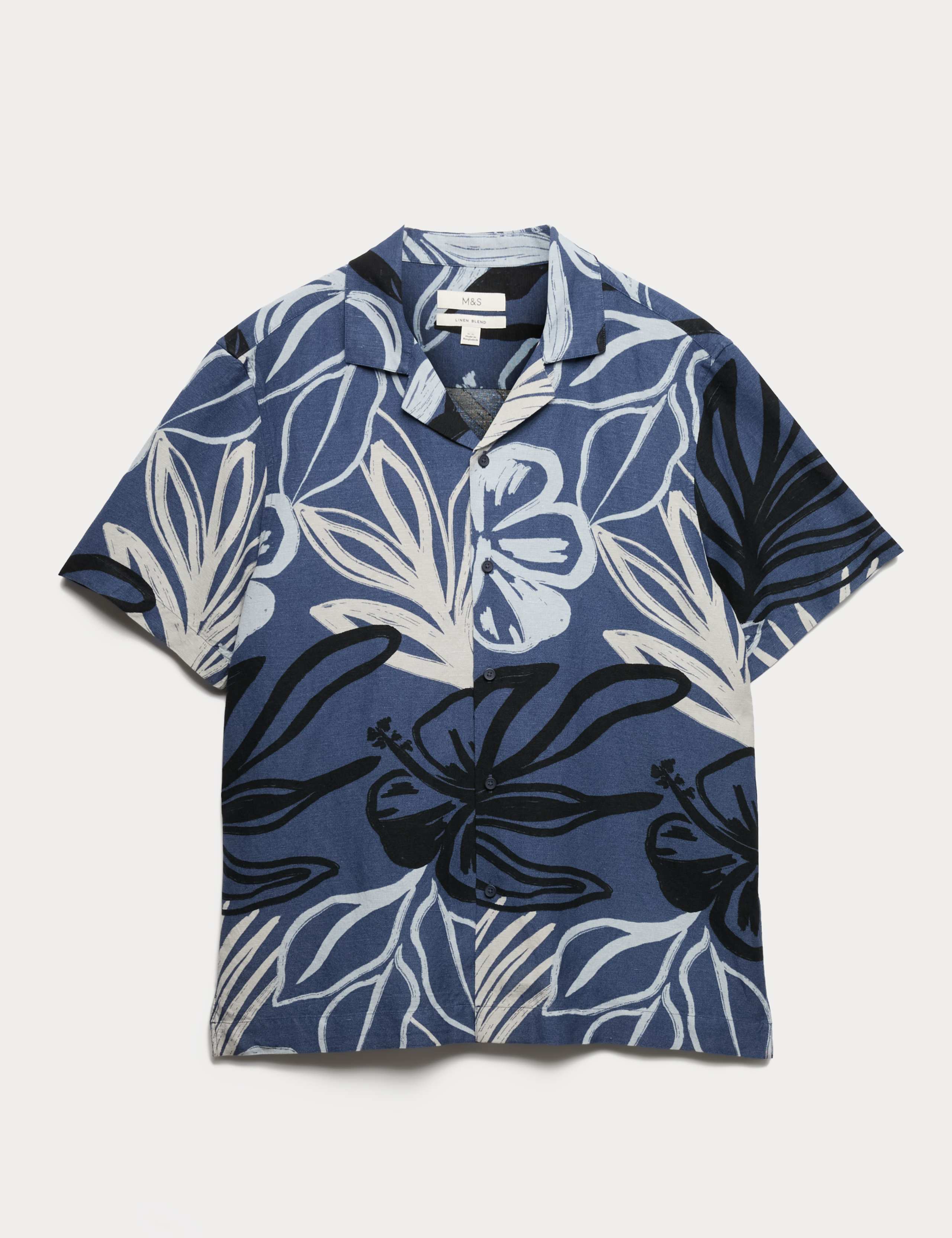 Linen Blend Hawaiian Short Sleeve Shirt 2 of 6
