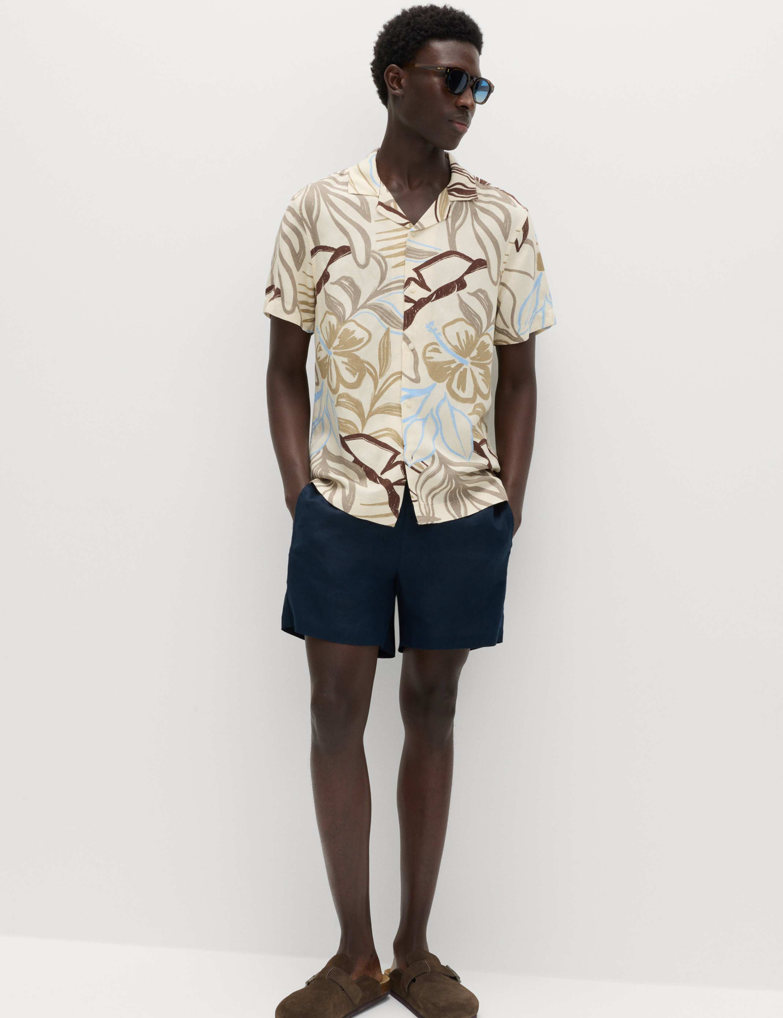 Linen Blend Hawaiian Short Sleeve Shirt 5 of 5